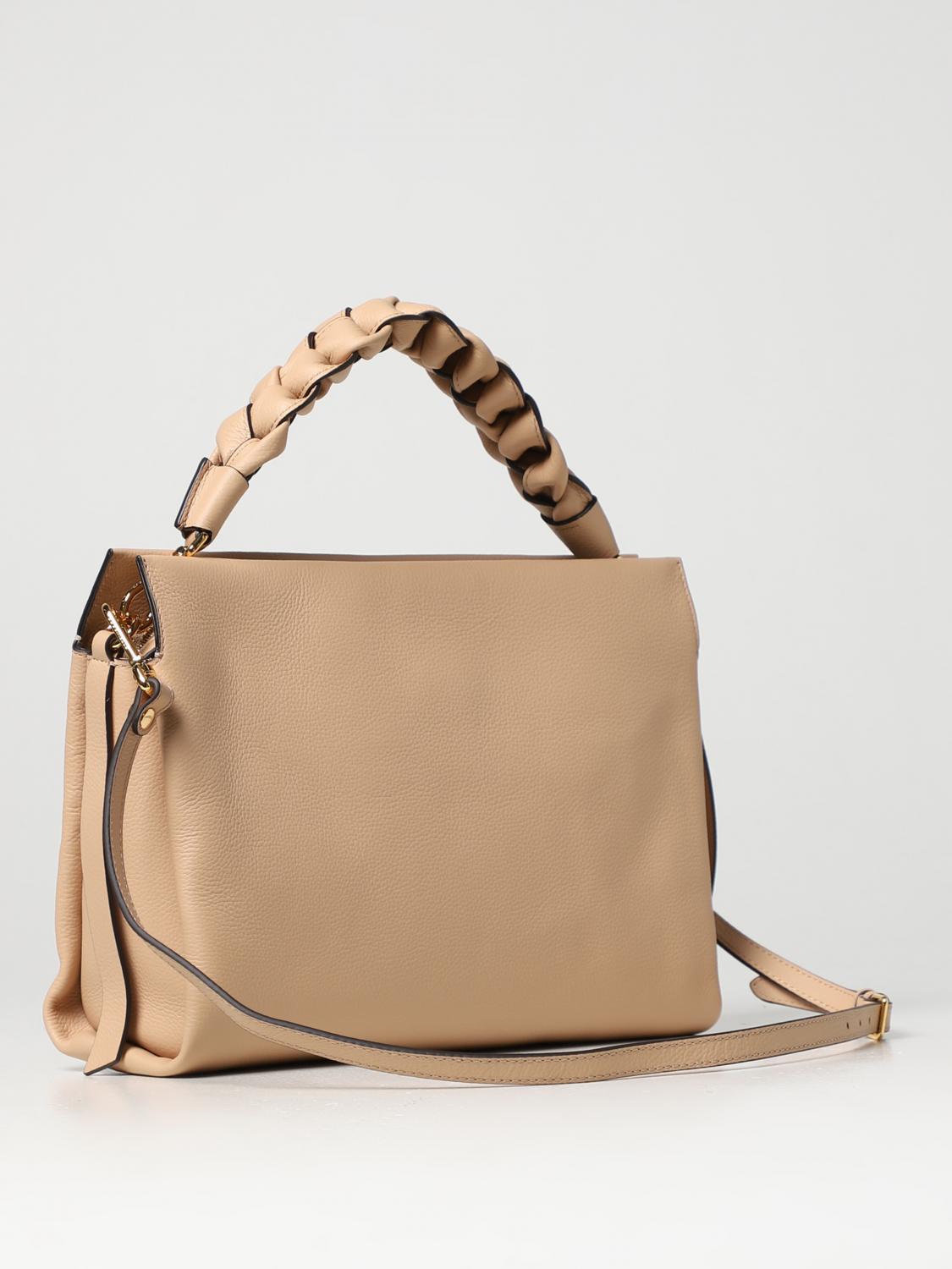 COCCINELLE BORSA A SPALLA: Borsa Bohème Coccinelle in pelle a grana, Beige - Img 2