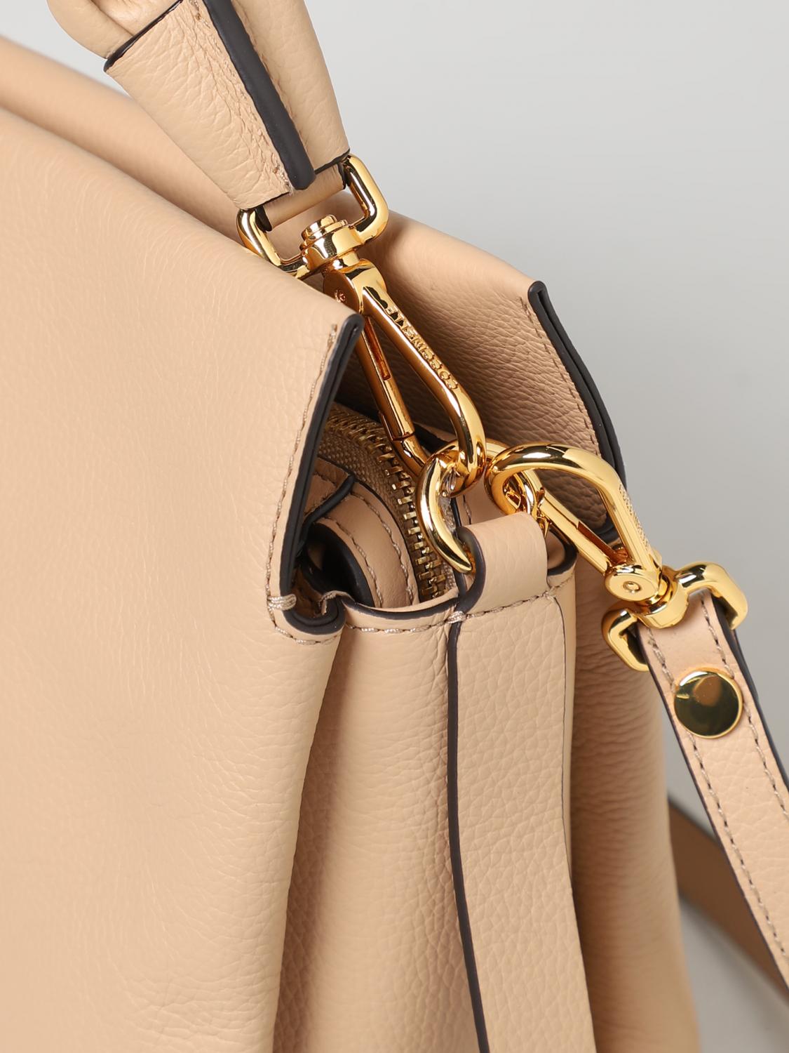 COCCINELLE BORSA A SPALLA: Borsa Bohème Coccinelle in pelle a grana, Beige - Img 3