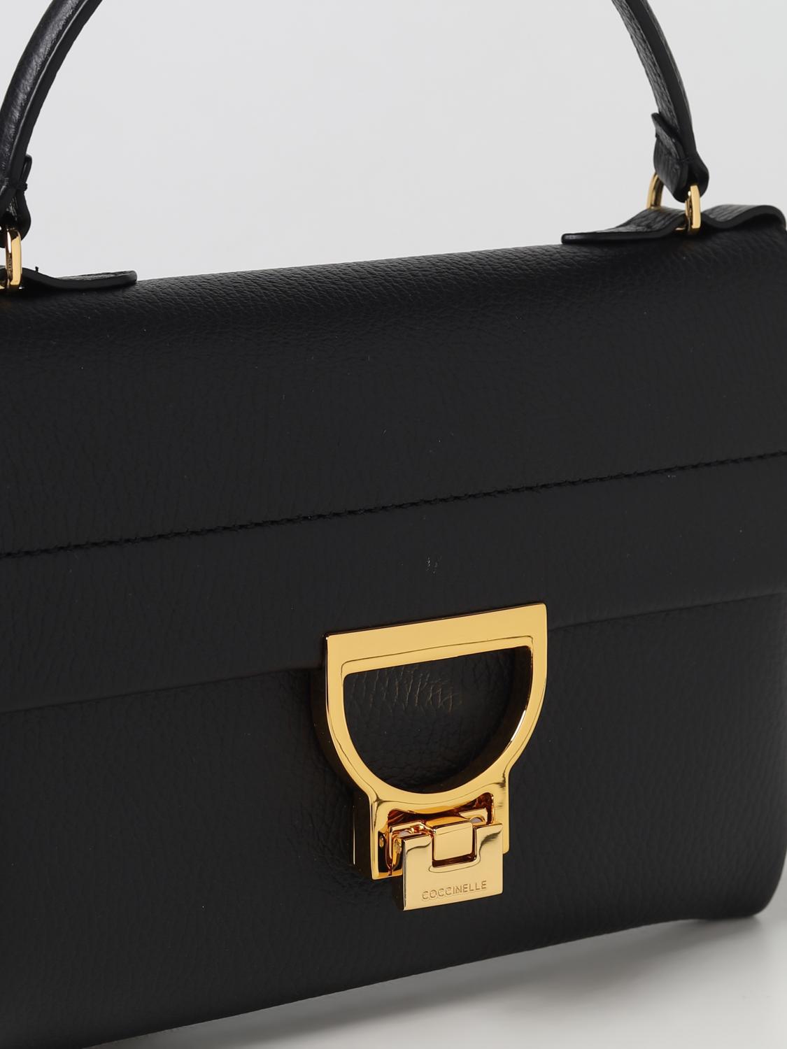 COCCINELLE BORSA MINI: Borsa Arlettis Coccinelle in pelle martellata, Nero - Img 3