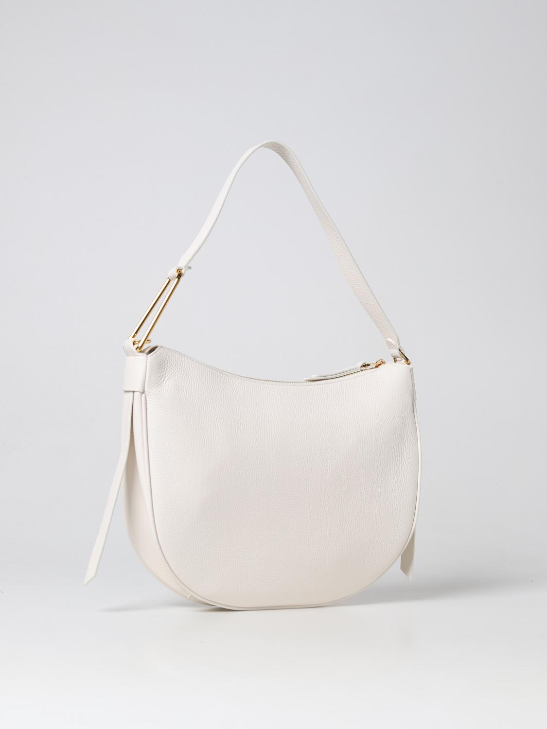 COCCINELLE BORSA A SPALLA: Borsa Priscilla Coccinelle in pelle a grana, Bianco - Img 2