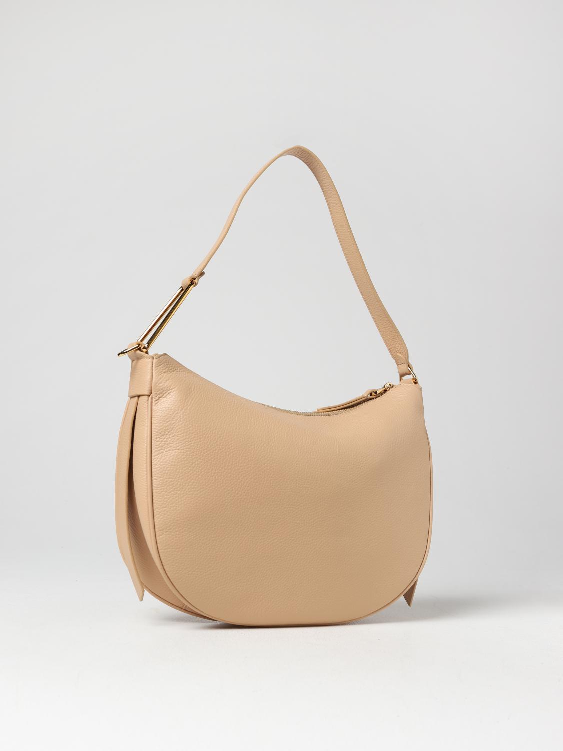 COCCINELLE BORSA A SPALLA: Borsa Priscilla Coccinelle in pelle a grana, Cammello - Img 2