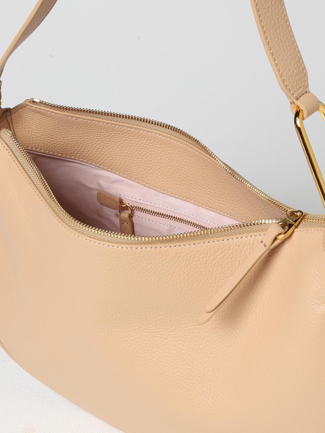 COCCINELLE BORSA A SPALLA: Borsa Priscilla Coccinelle in pelle a grana, Cammello - Img 3