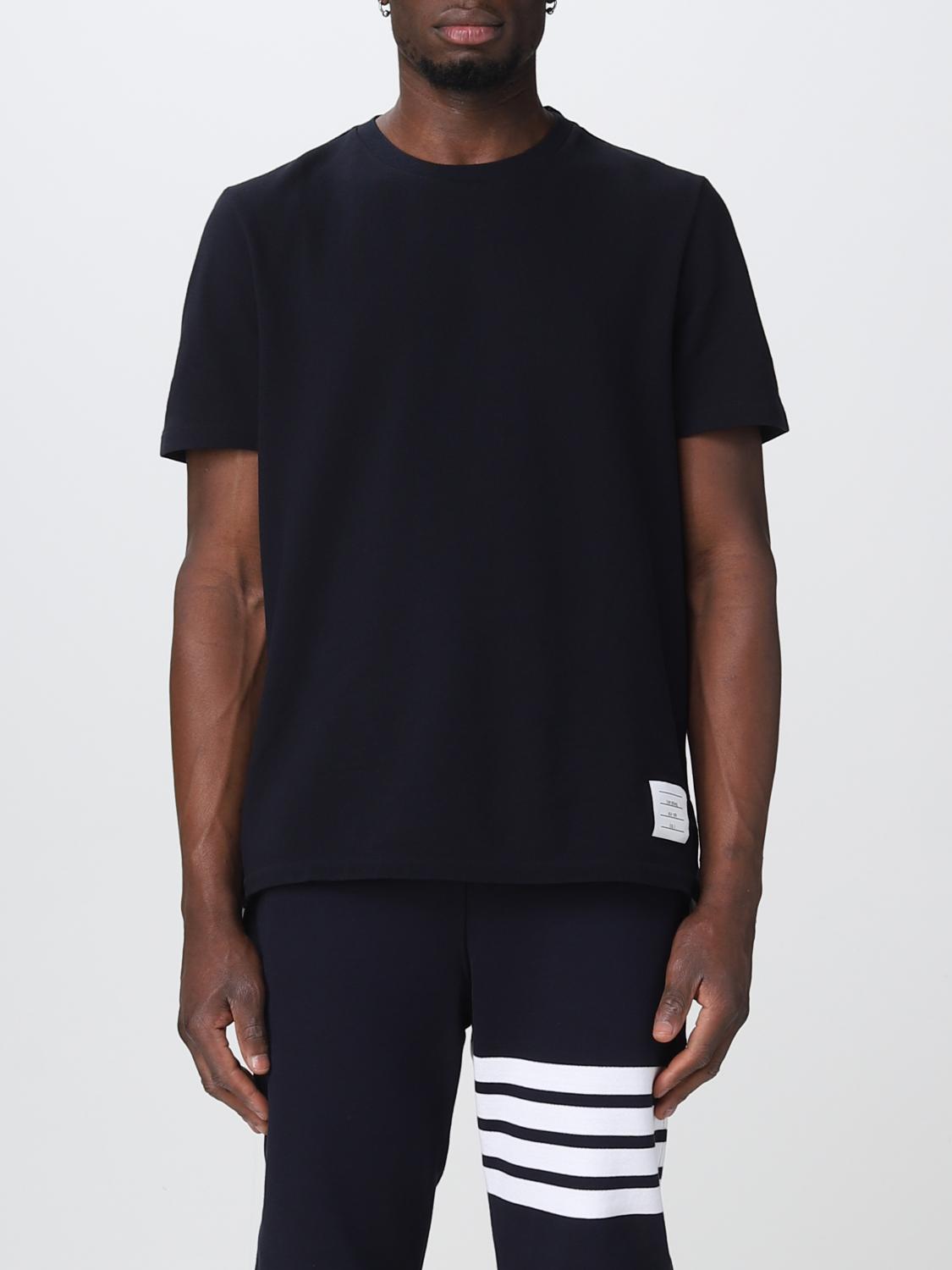 THOM BROWNE T-SHIRT: Thom Browne cotton t-shirt, Navy - Img 1