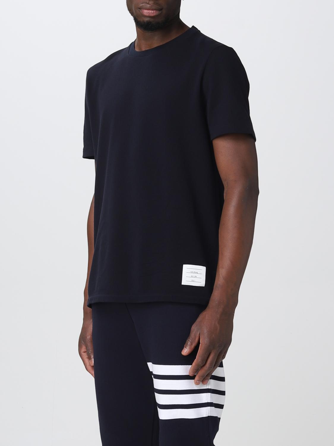 THOM BROWNE T-SHIRT: Thom Browne cotton t-shirt, Navy - Img 4