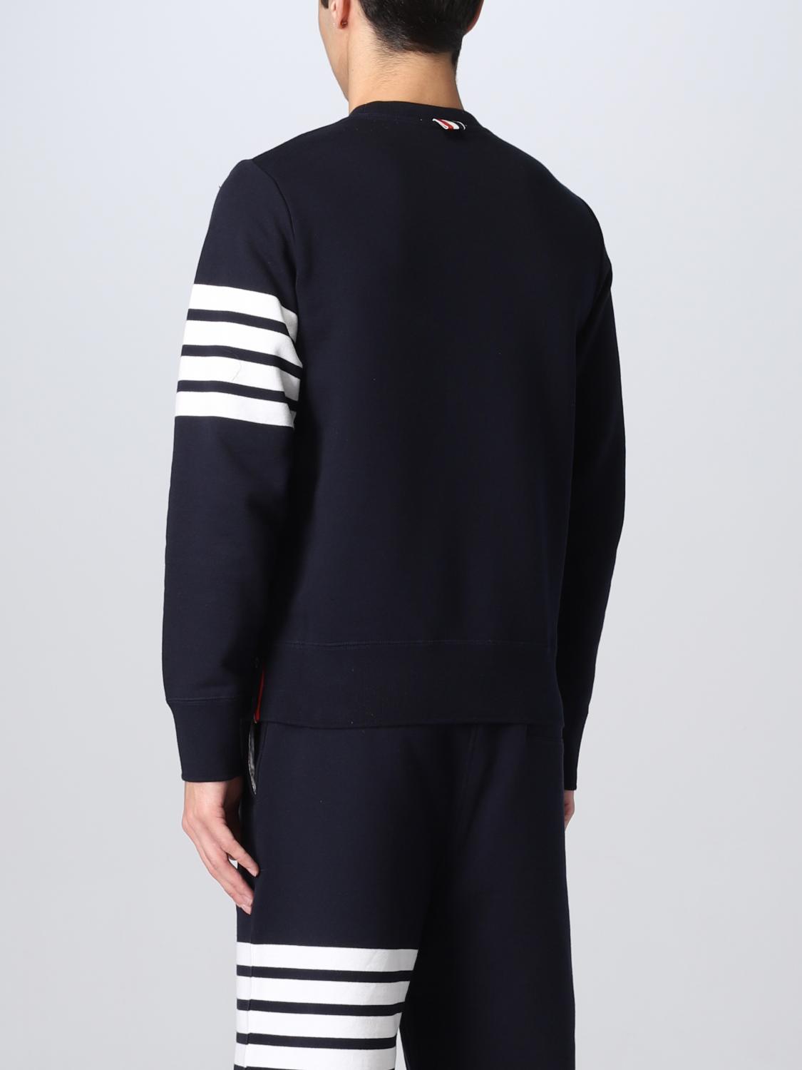 THOM BROWNE FELPA: Felpa Thom Browne in cotone, Blue - Img 3