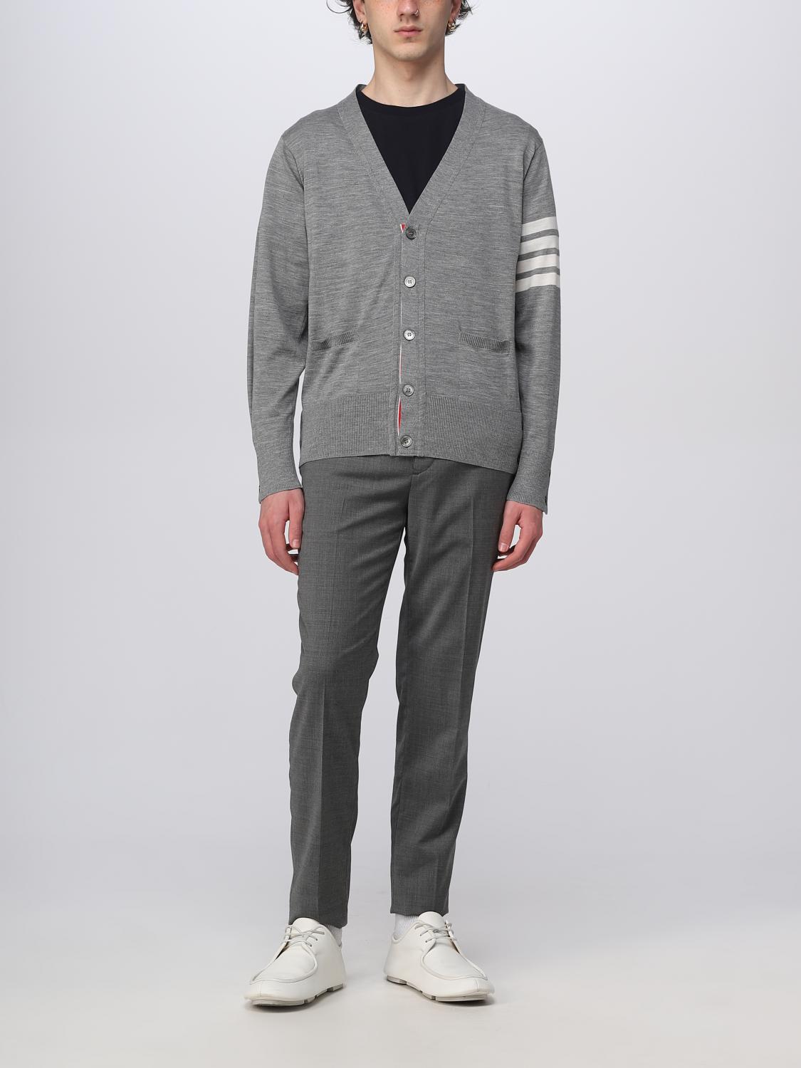 THOM BROWNE SWEATER: Thom Browne cardigan in wool, Grey - Img 2