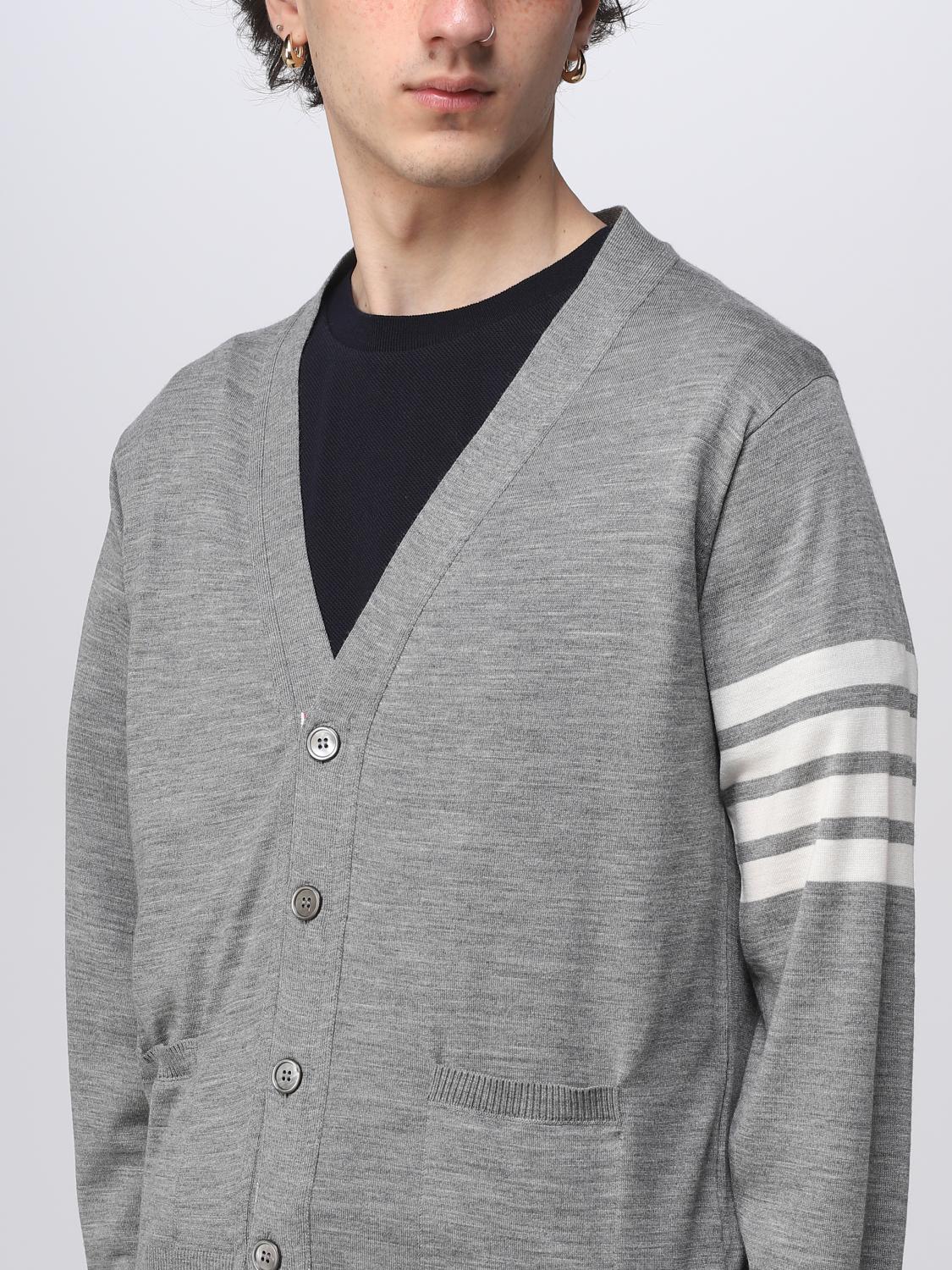 THOM BROWNE SWEATER: Thom Browne cardigan in wool, Grey - Img 5