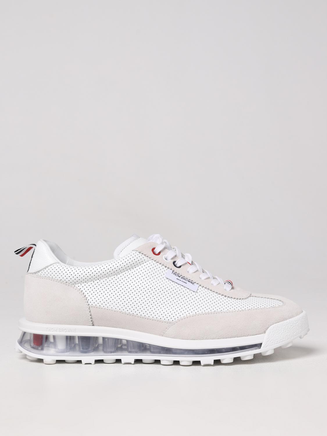 THOM BROWNE SNEAKERS: Tech Runner Thom Browne leather sneakers, White - Img 1