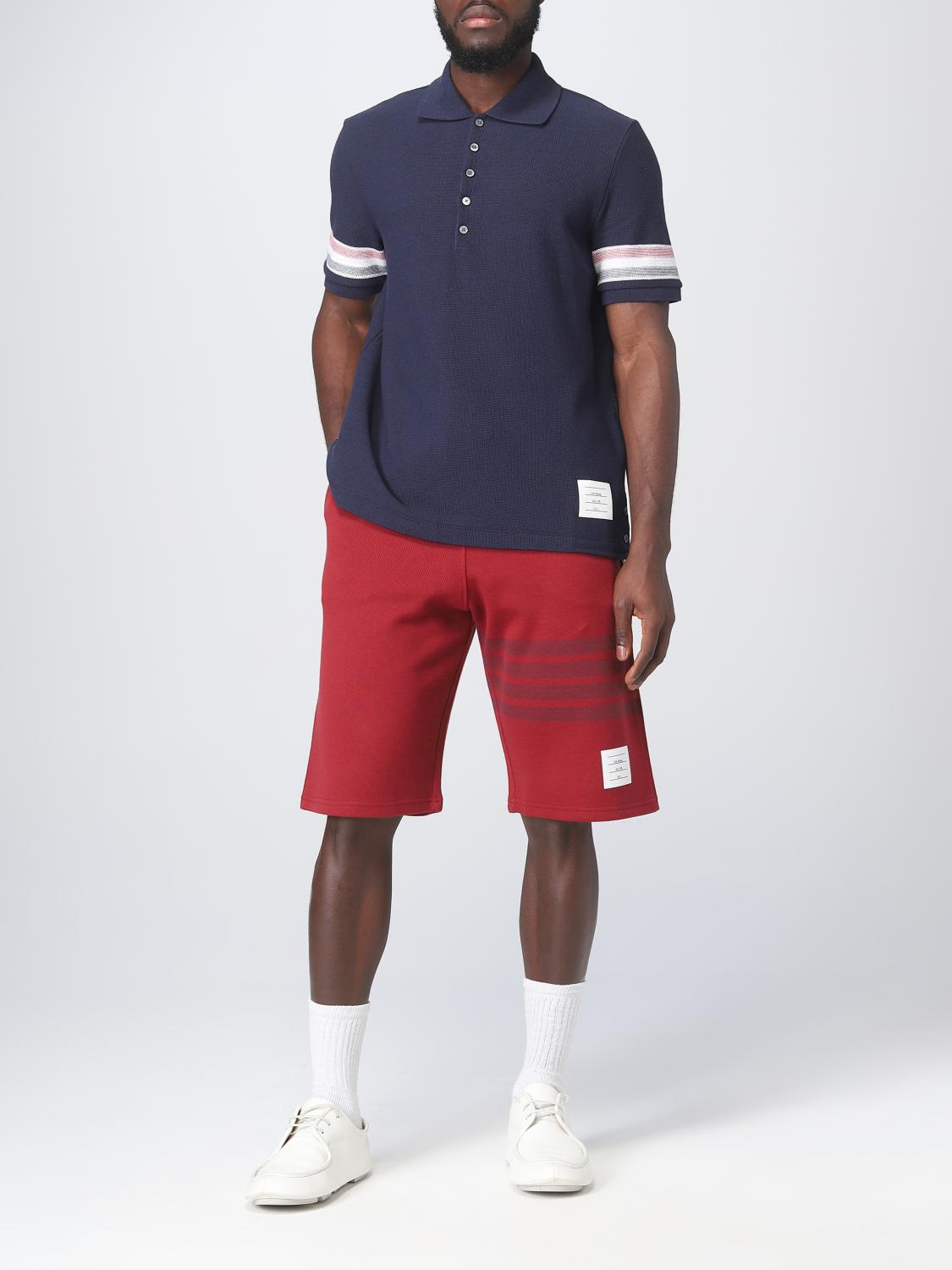 THOM BROWNE POLO SHIRT: Thom Browne polo shirt in cotton, Blue - Img 2