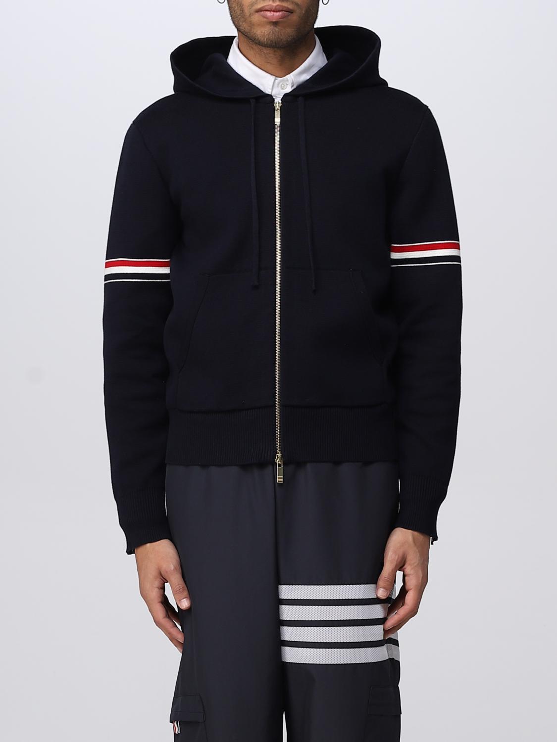 THOM BROWNE SWEATSHIRT: Thom Browne cotton sweatshirt, Navy - Img 1