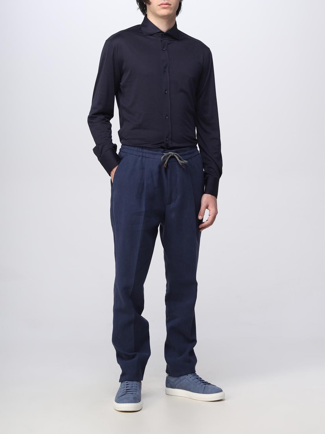 BRUNELLO CUCINELLI SHIRT: Brunello Cucinelli shirt in silk and cotton, Blue - Img 2
