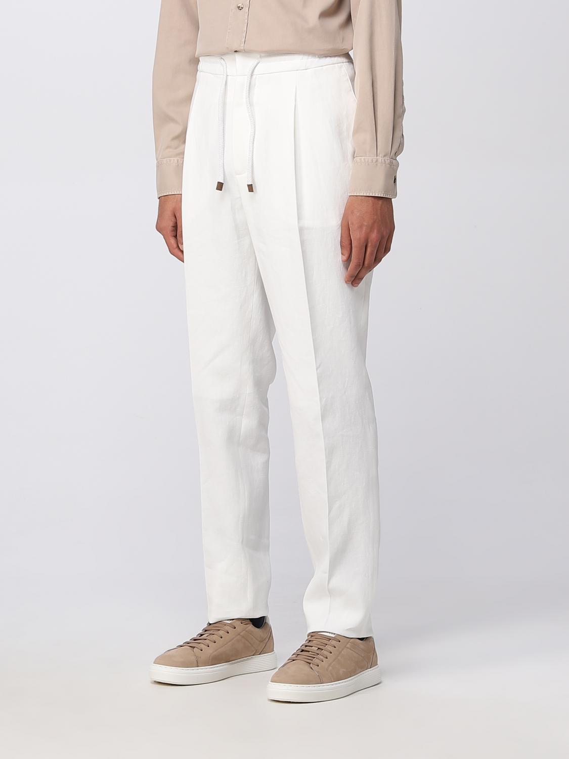 Brunello Cucinelli linen pants - White | MW431E1740 | GIGLIO.COM