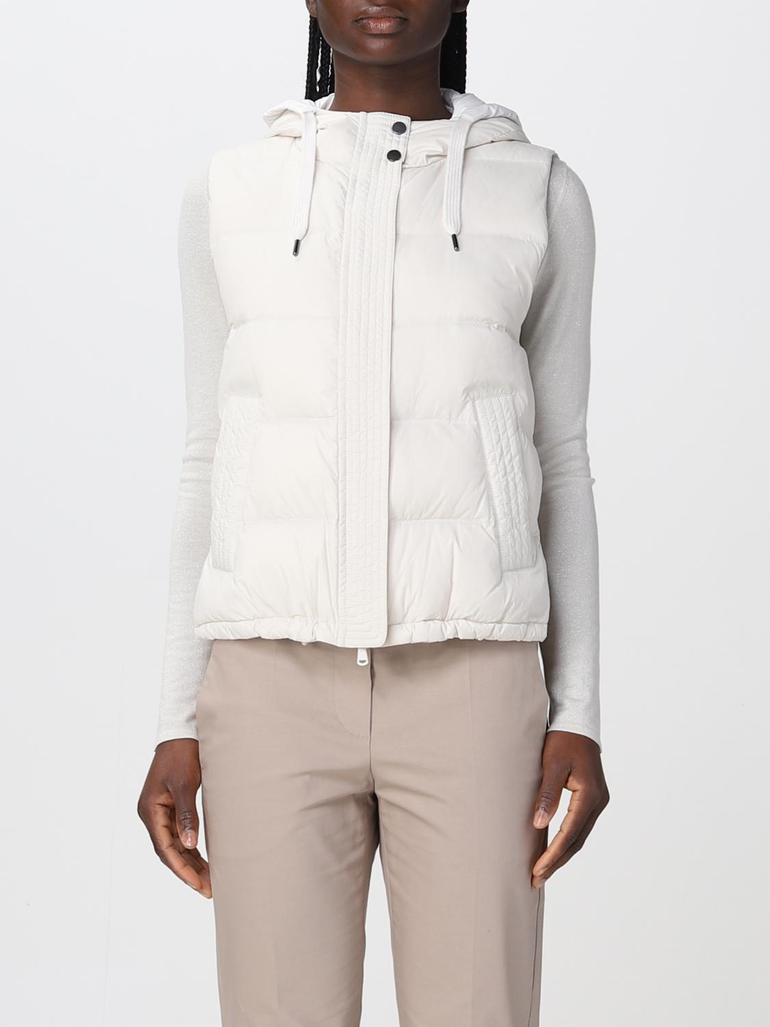 アウターその他 BRUNELLO CUCINELLI Woman Waistcoat White MG9277778 C7220 Down vest for Woman in White | Brunello Cucinelli