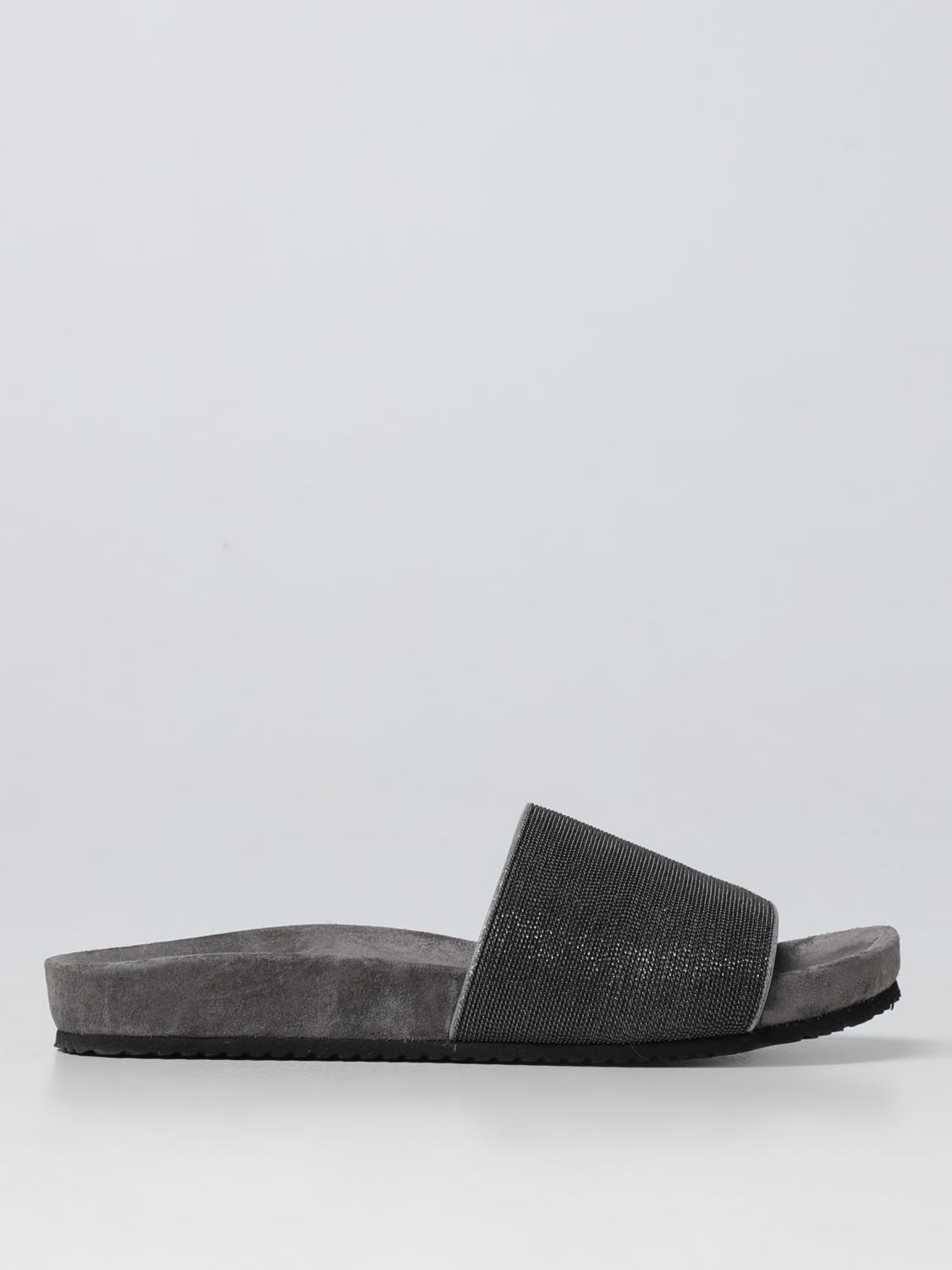 サンダル・ミュール BRUNELLO CUCINELLI Women Sandals MZMIG1390 C6351 Grey BRUNELLO CUCINELLI: Shoes woman - Grey | Brunello Cucinelli
