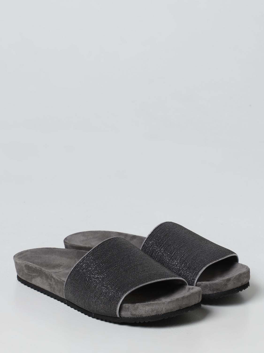 BRUNELLO CUCINELLI FLACHE SANDALEN: Schuhe damen Brunello Cucinelli, Grau - Img 2