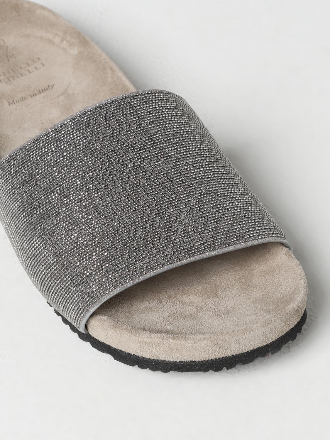 BRUNELLO CUCINELLI FLACHE SANDALEN: Schuhe damen Brunello Cucinelli, Grau 1 - Img 4