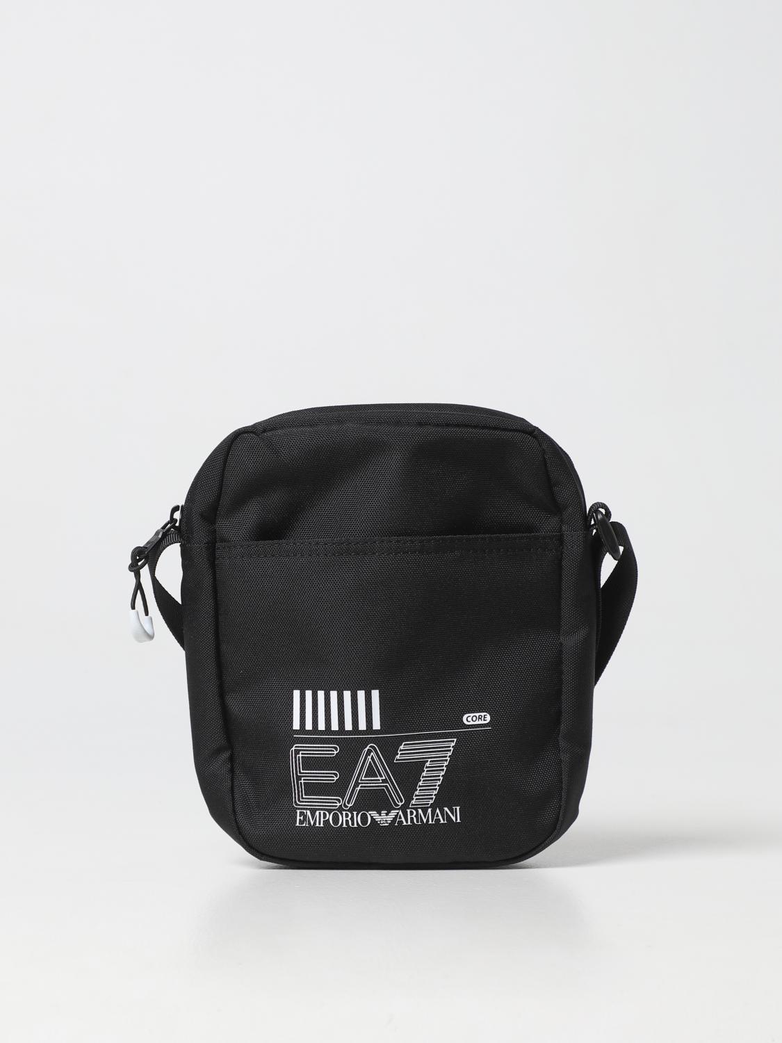 EA7 BORSA A TRACOLLA: Borsello a tracolla in poliestere con logo ea7, Nero - Img 1