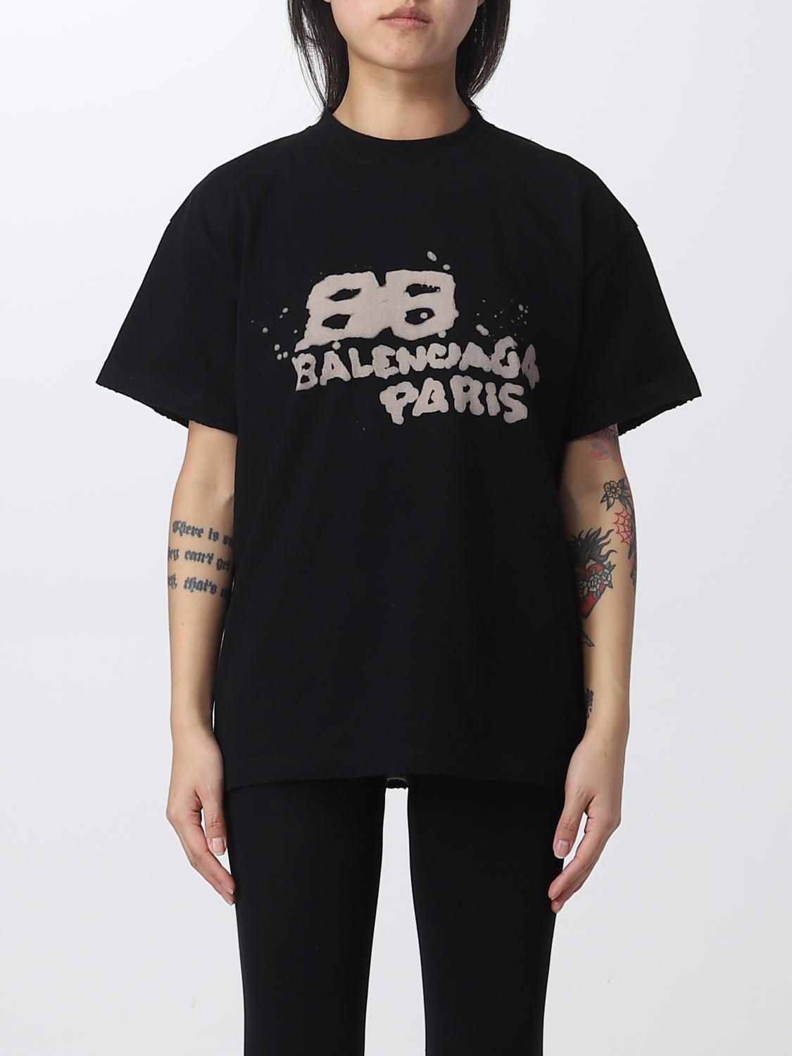 Tシャツ・カットソー BALENCIAGA Woman T-Shirt Black 818431TPVK1 1070 BALENCIAGA: T-shirt woman - Black | Balenciaga t-shirt