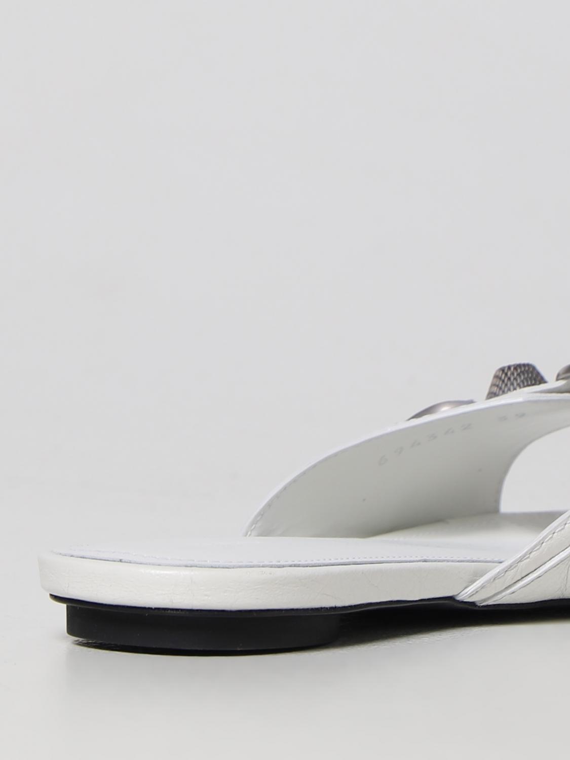 Balenciaga Cagole leather sliders - White | 694342WAD4E | GIGLIO.COM