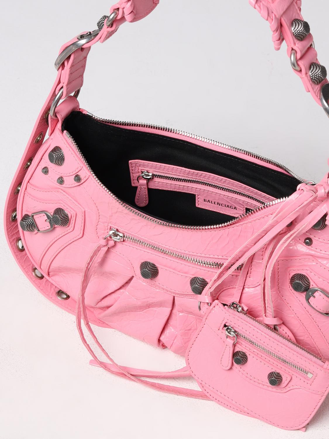 BALENCIAGA SHOULDER BAG: Balenciaga Le Cagole bag in tumbled leather, Pink - Img 5