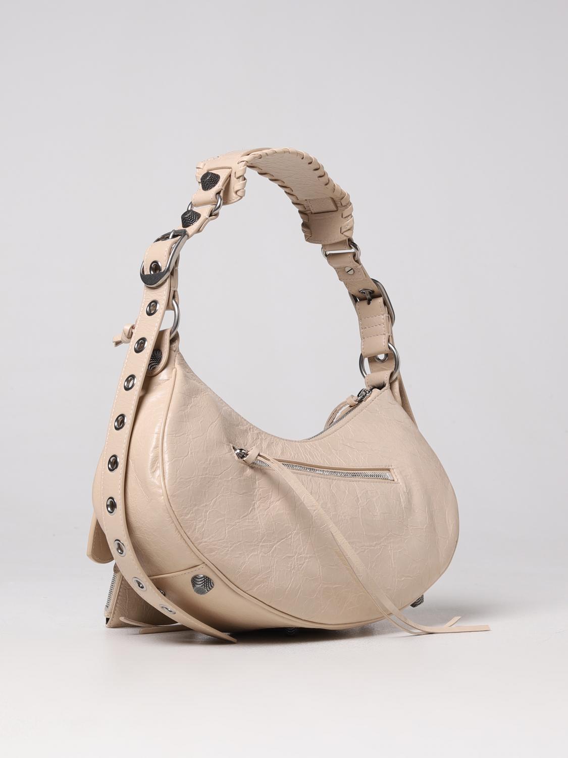BALENCIAGA SHOULDER BAG: Balenciaga Le Cagole bag in tumbled leather, Beige - Img 2