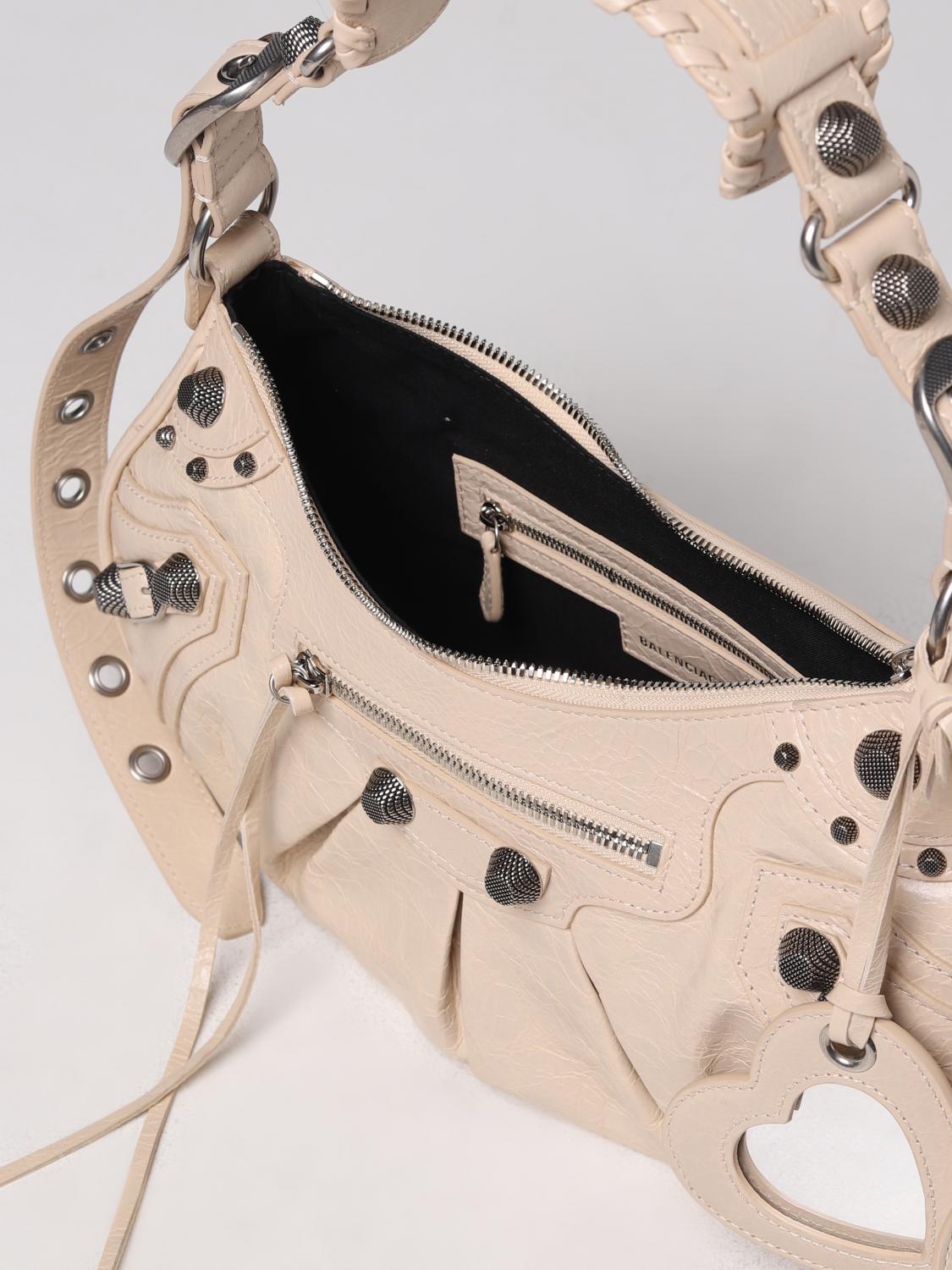 BALENCIAGA SHOULDER BAG: Balenciaga Le Cagole bag in tumbled leather, Beige - Img 4