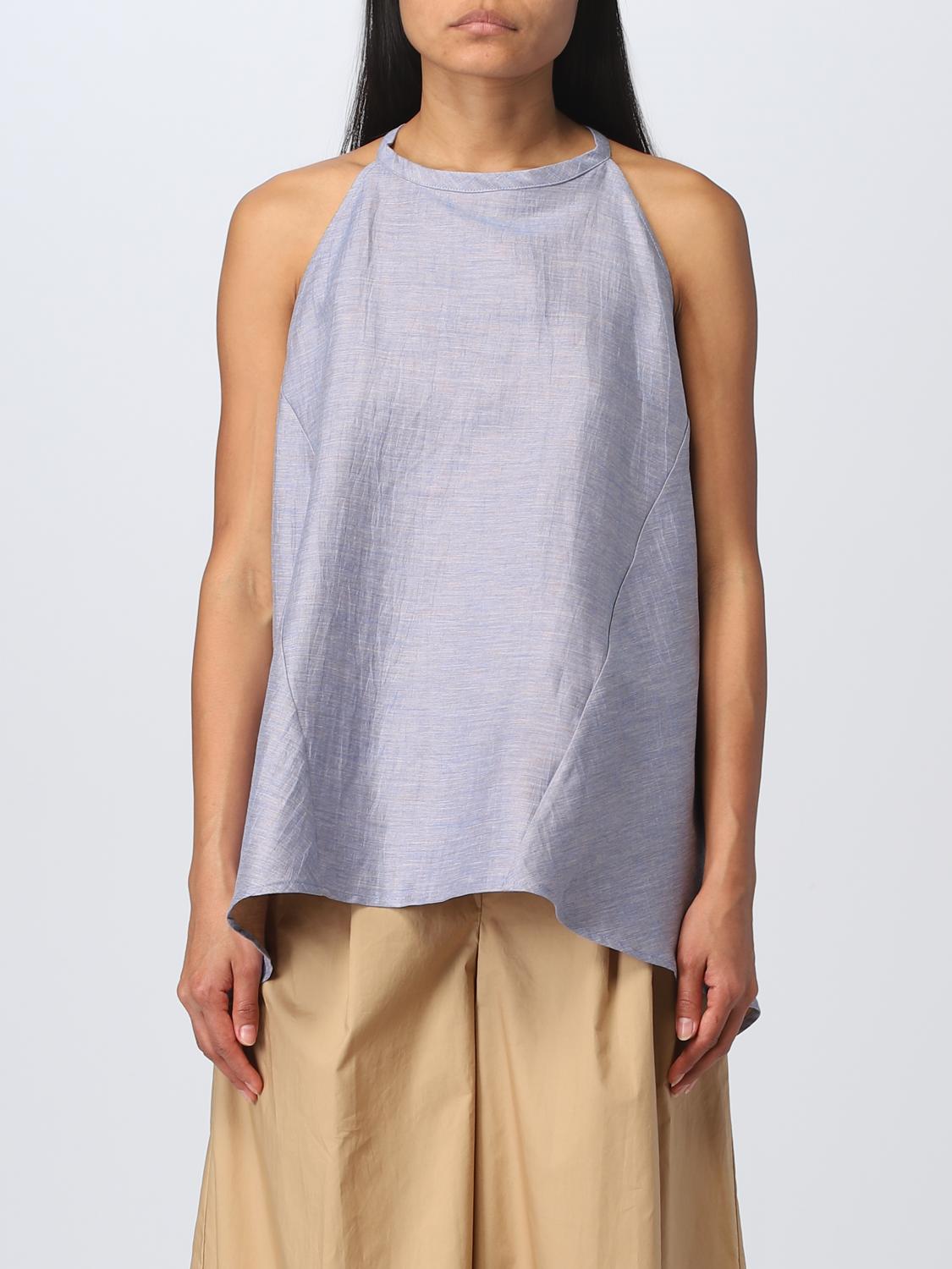 MANILA GRACE TOP: Top Manila Grace in lino, Beige - Img 1