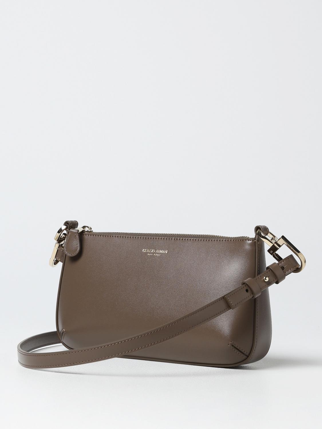 GIORGIO ARMANI BORSA A SPALLA: Borsa Giorgio Armani in pelle, Tortora - Img 3