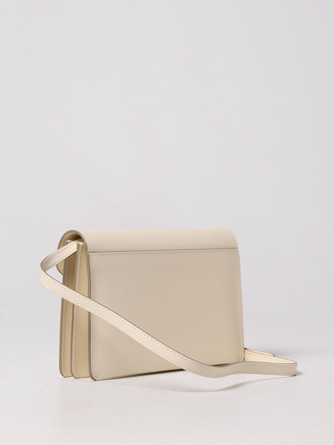 MARNI BORSA MINI: Borsa Trunk Marni in pelle saffiano, Bianco - Img 3
