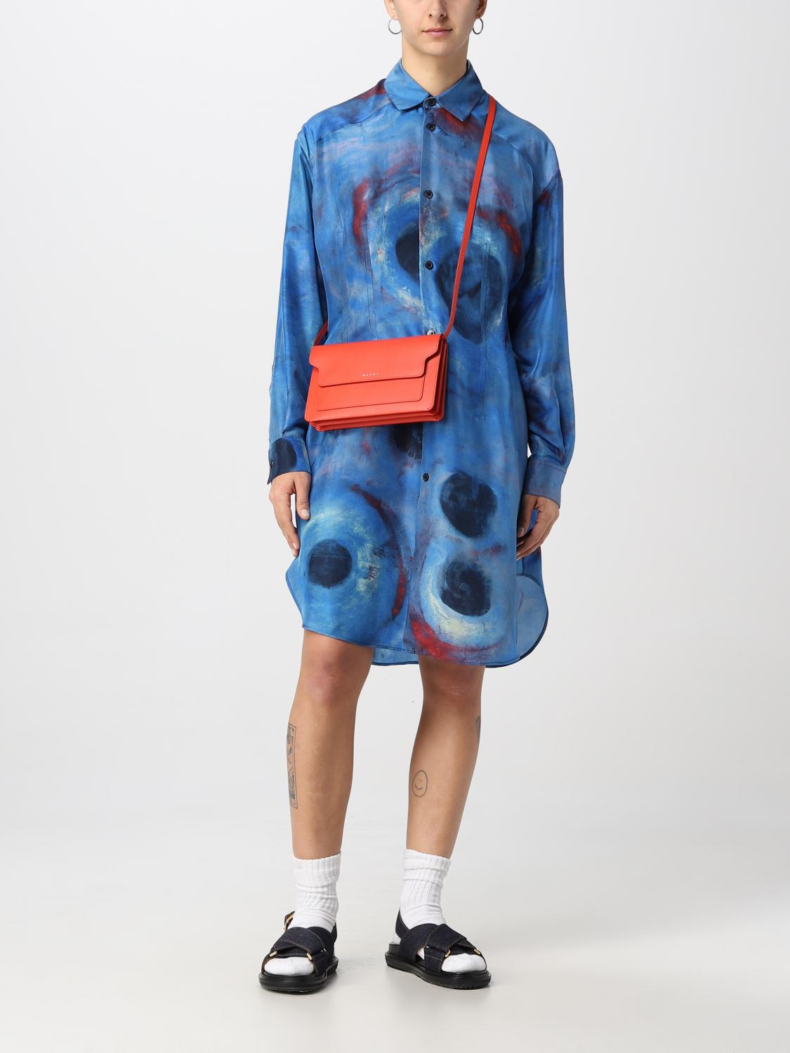 MARNI BORSA MINI: Borsa Trunk Marni in pelle saffiano, Rosso - Img 2