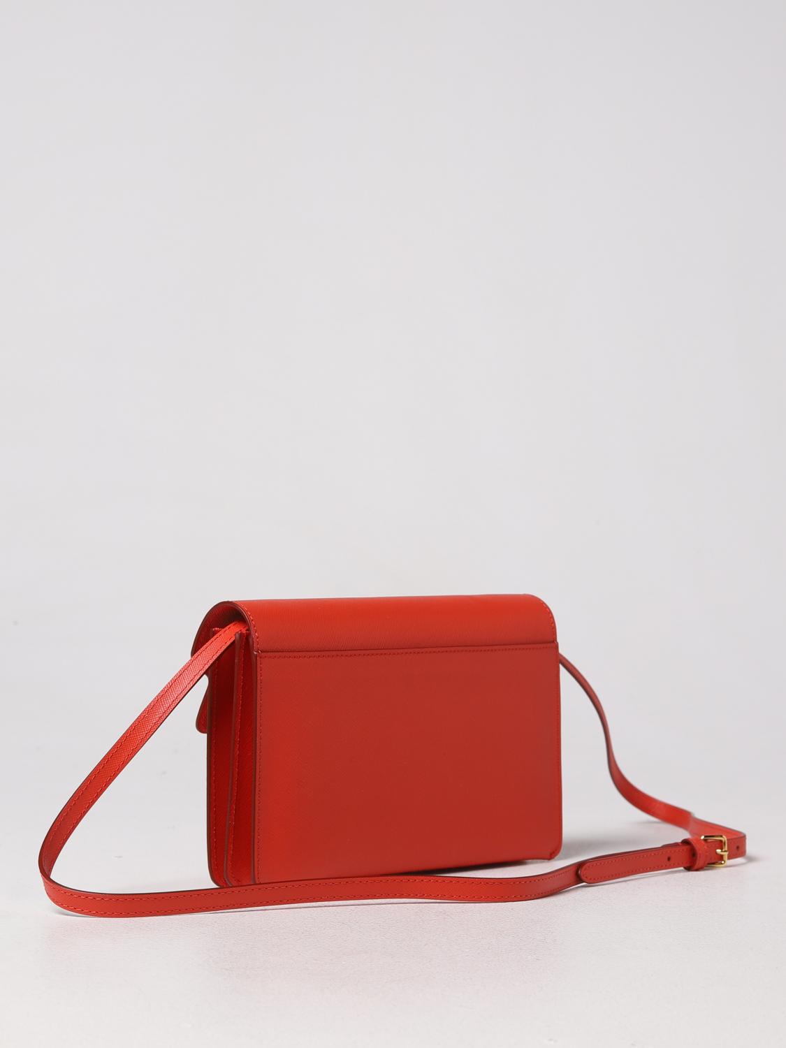 MARNI BORSA MINI: Borsa Trunk Marni in pelle saffiano, Rosso - Img 3