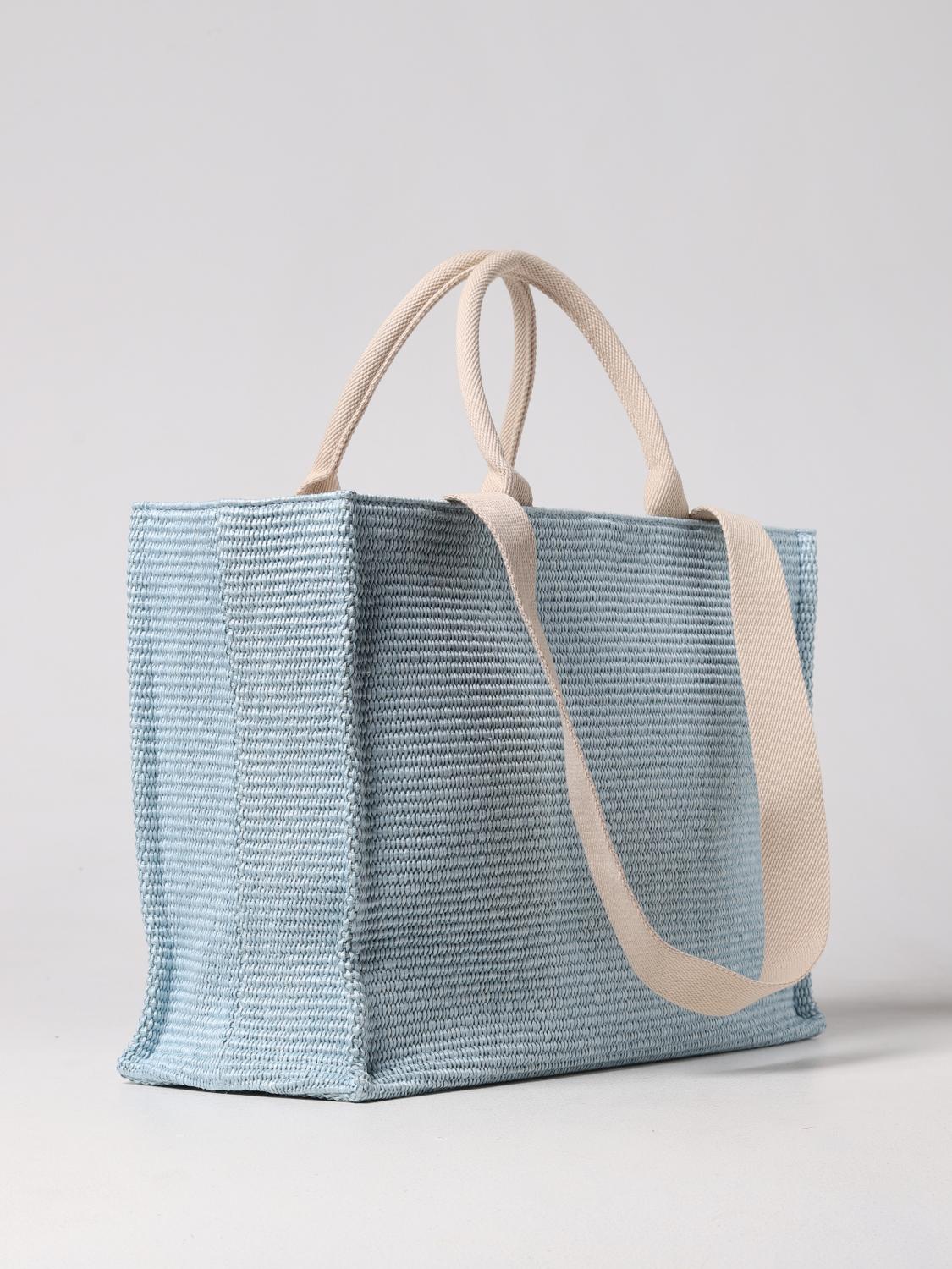 MARNI BORSA TOTE: Borsa Marni in rafia intrecciata, Azzurro - Img 3