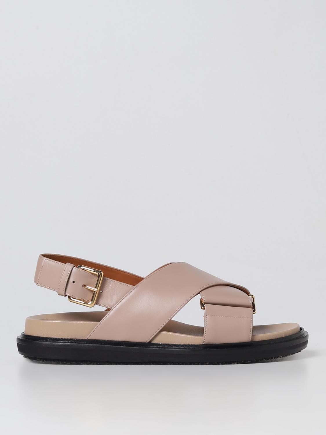 MARNI SANDALI CON TACCO: Sandalo Marni in pelle, Sabbia - Img 1