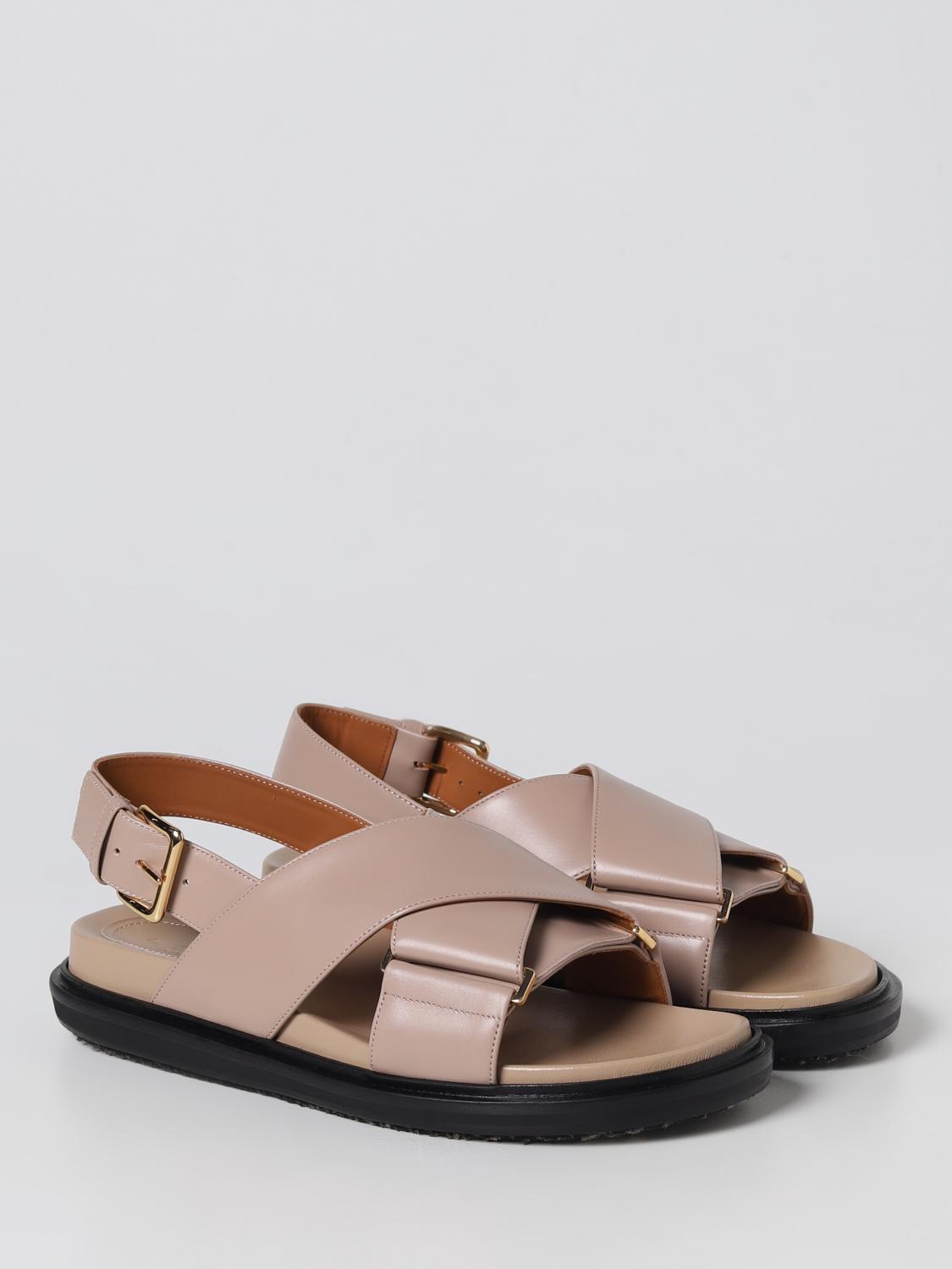MARNI SANDALI CON TACCO: Sandalo Marni in pelle, Sabbia - Img 2