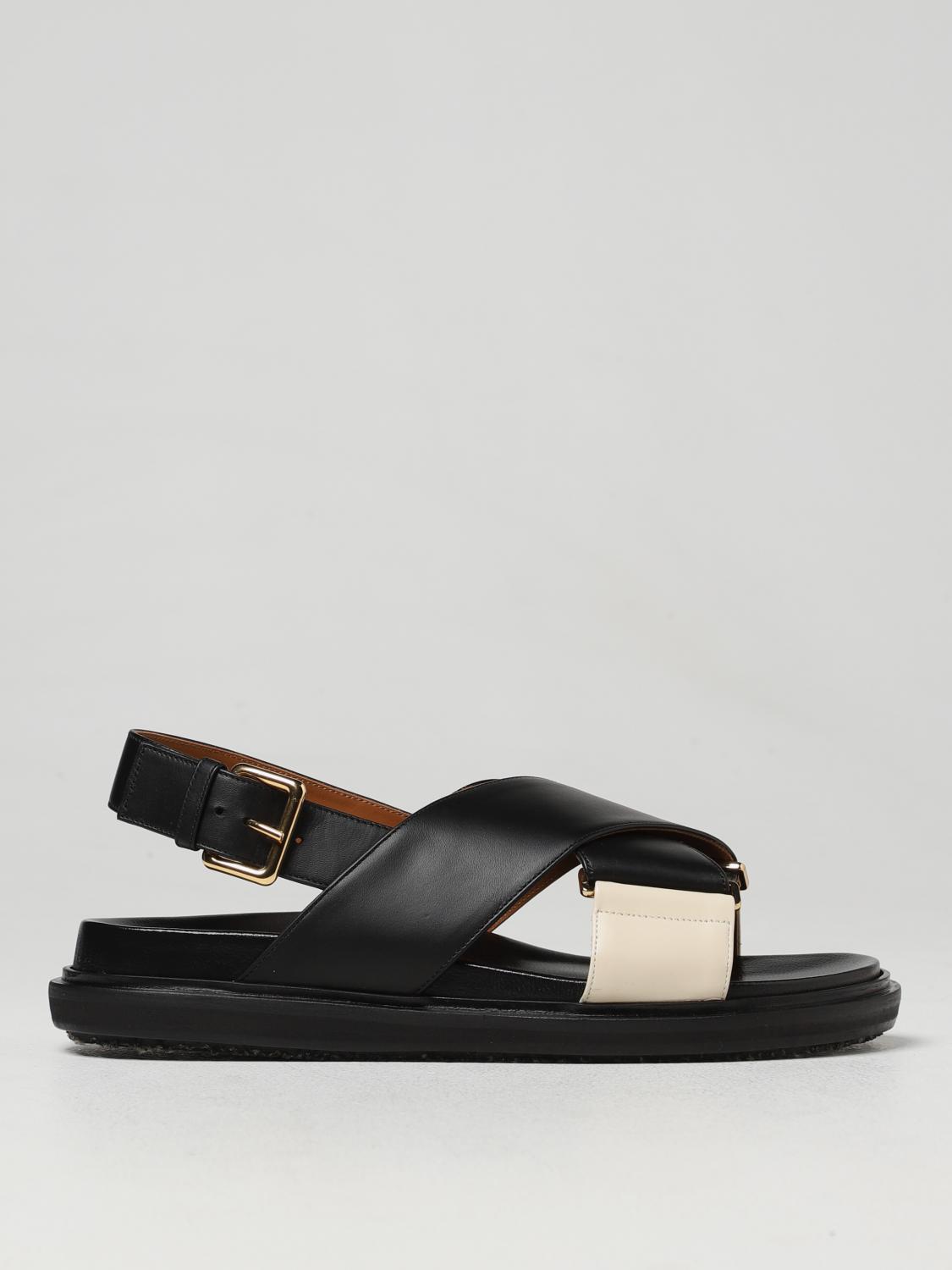 MARNI SANDALI CON TACCO: Sandalo Marni in pelle, Nero 1 - Img 1