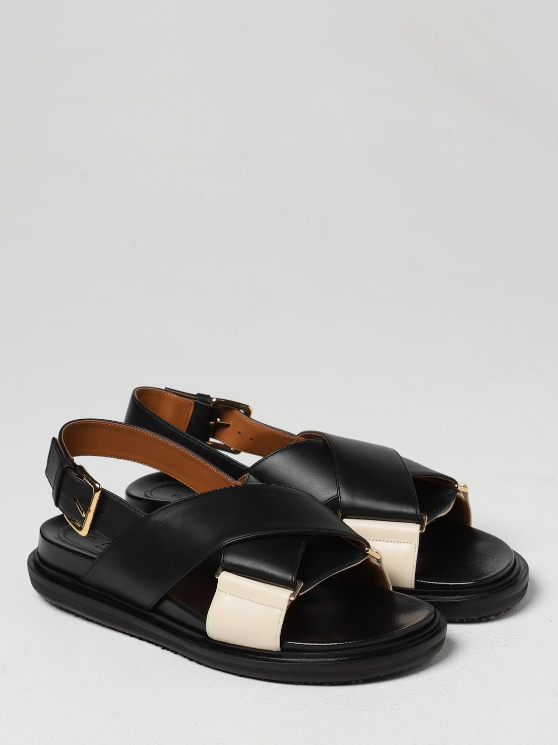 MARNI SANDALI CON TACCO: Sandalo Marni in pelle, Nero 1 - Img 2
