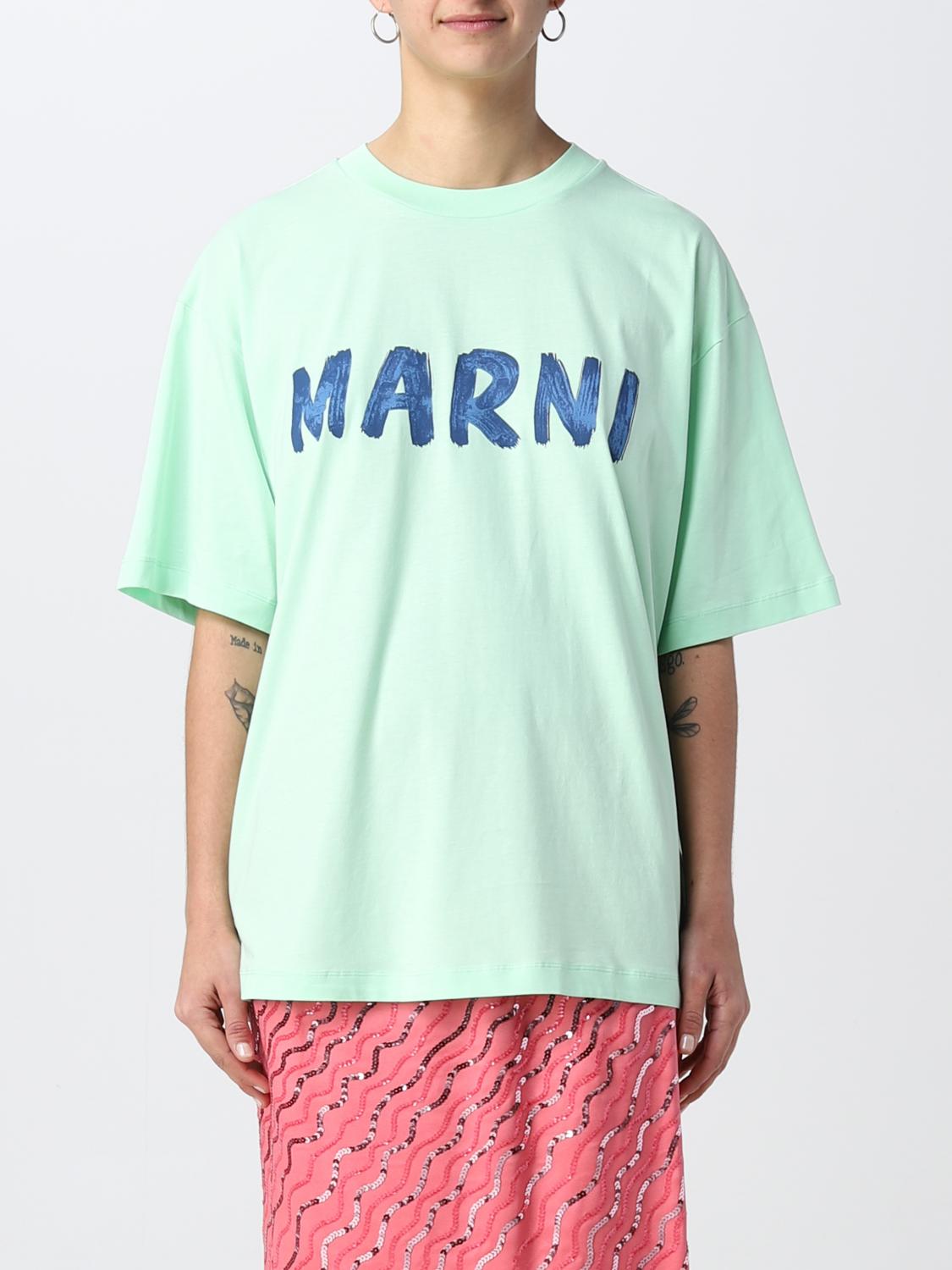 Tシャツ・カットソー MARNI FW25 POLO NECK (POMU0045LX UTC492 00B50) MARNI: T-shirt in cotton - Green | Marni t-shirt