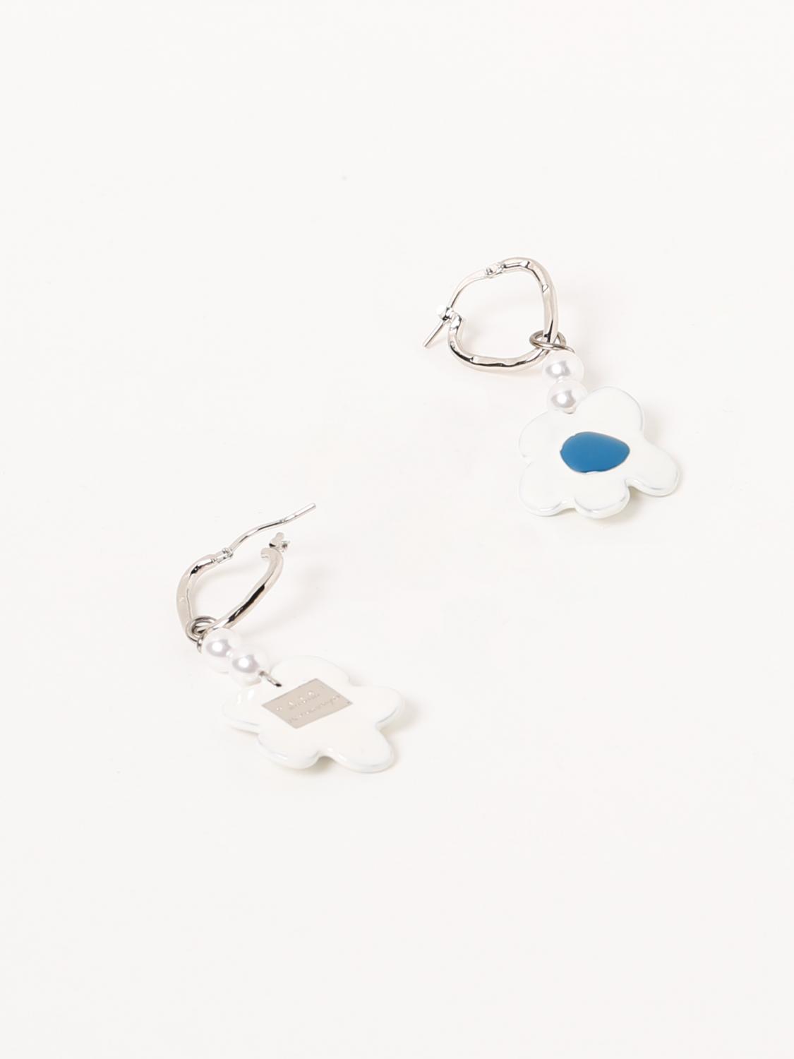 MARNI GIOIELLO: Orecchini Marni in ottone con fiori, Bianco - Img 2