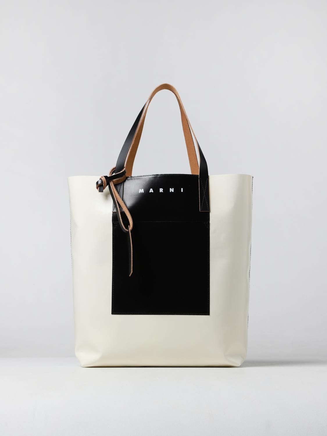 MARNI PVC TRIBECA トートバッグ MARNI: Tribeca bag in PVC - White | Marni bag SHMQ0044A0P3572