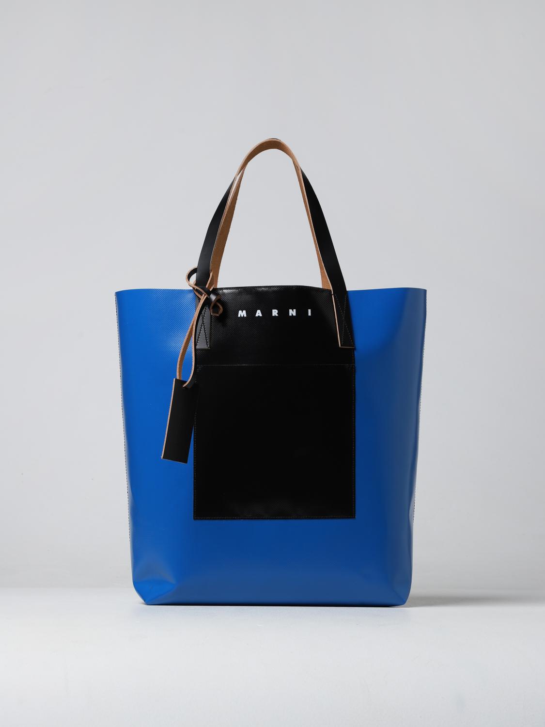 MARNI BORSA: Borsa Tribeca Marni in Pvc, Blue - Img 1