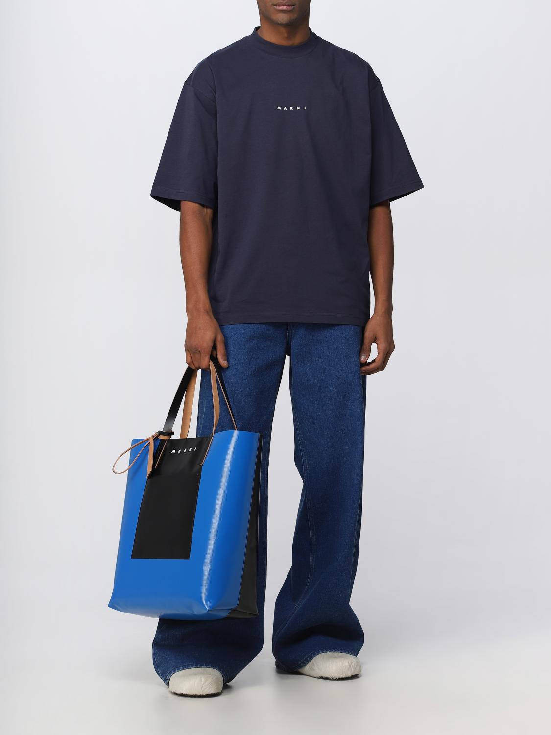 MARNI BORSA: Borsa Tribeca Marni in Pvc, Blue - Img 2