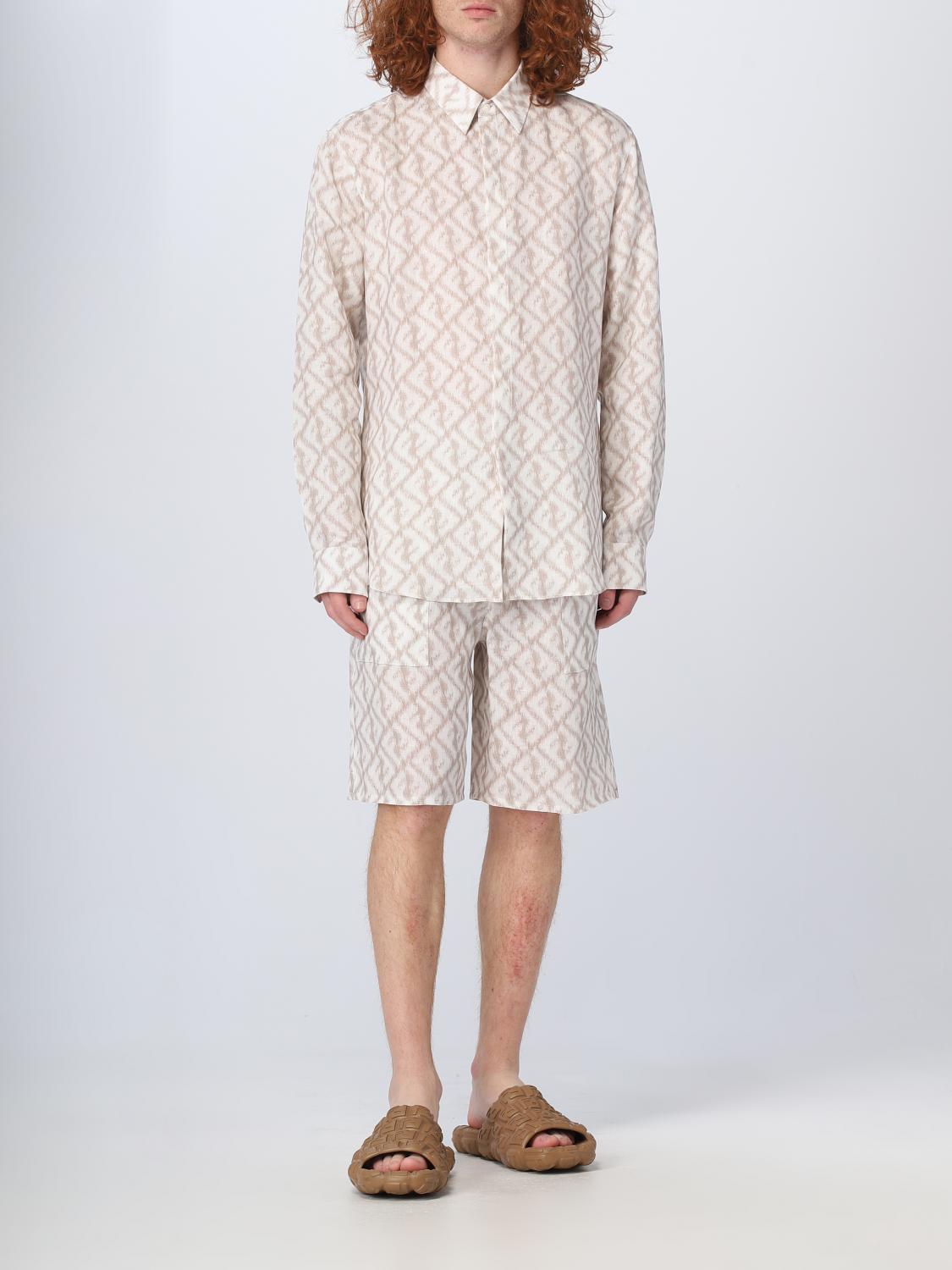 FENDI SHORT: Fendi linen shorts, Beige - Img 2