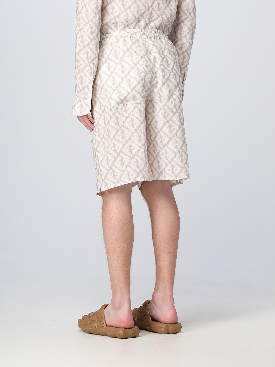 FENDI SHORT: Fendi linen shorts, Beige - Img 3