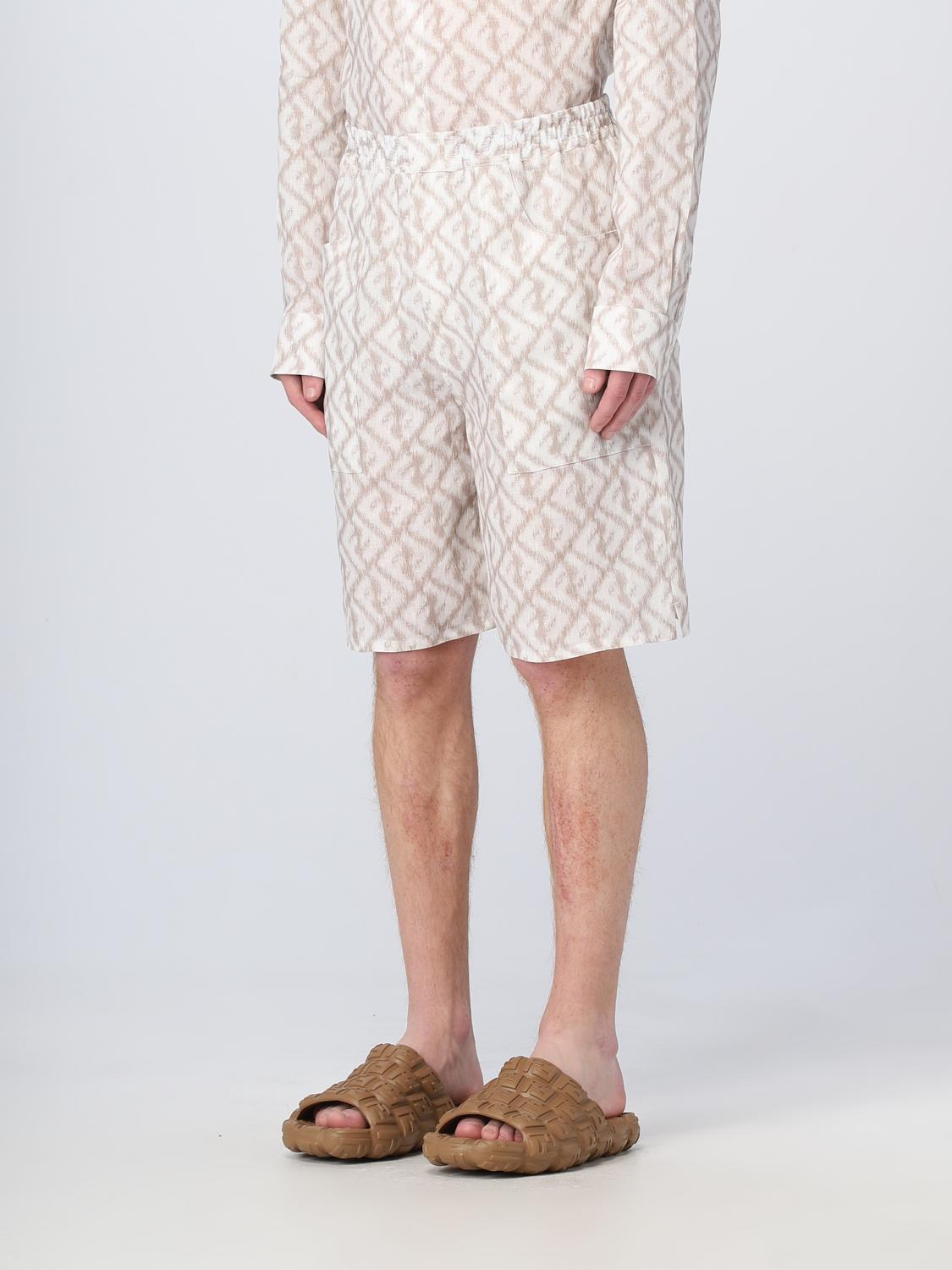 FENDI SHORT: Fendi linen shorts, Beige - Img 4