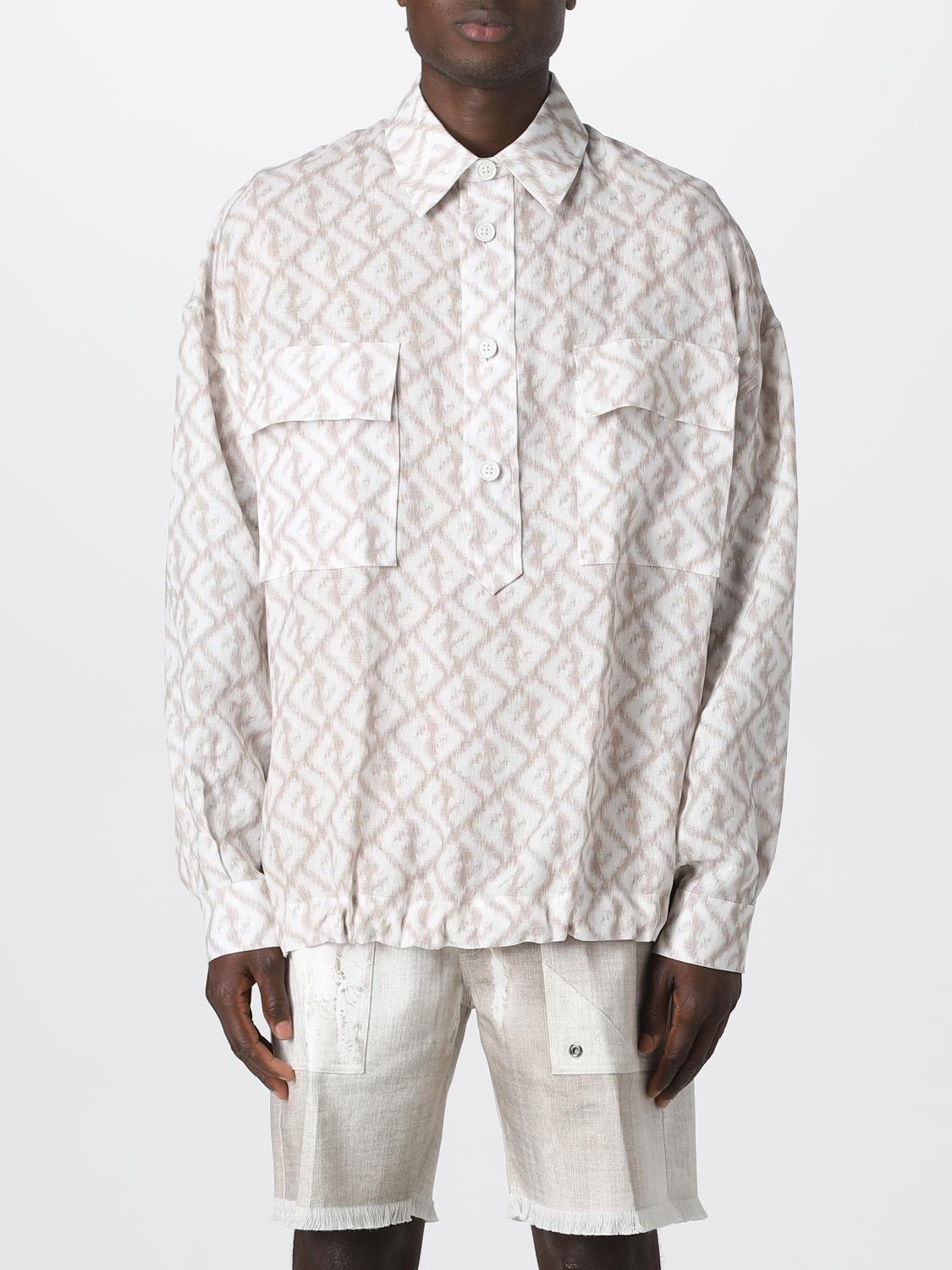 Vestir Fendi Camisas Hombre FENDI: Camisa Hombre Gris Camisa Fendi