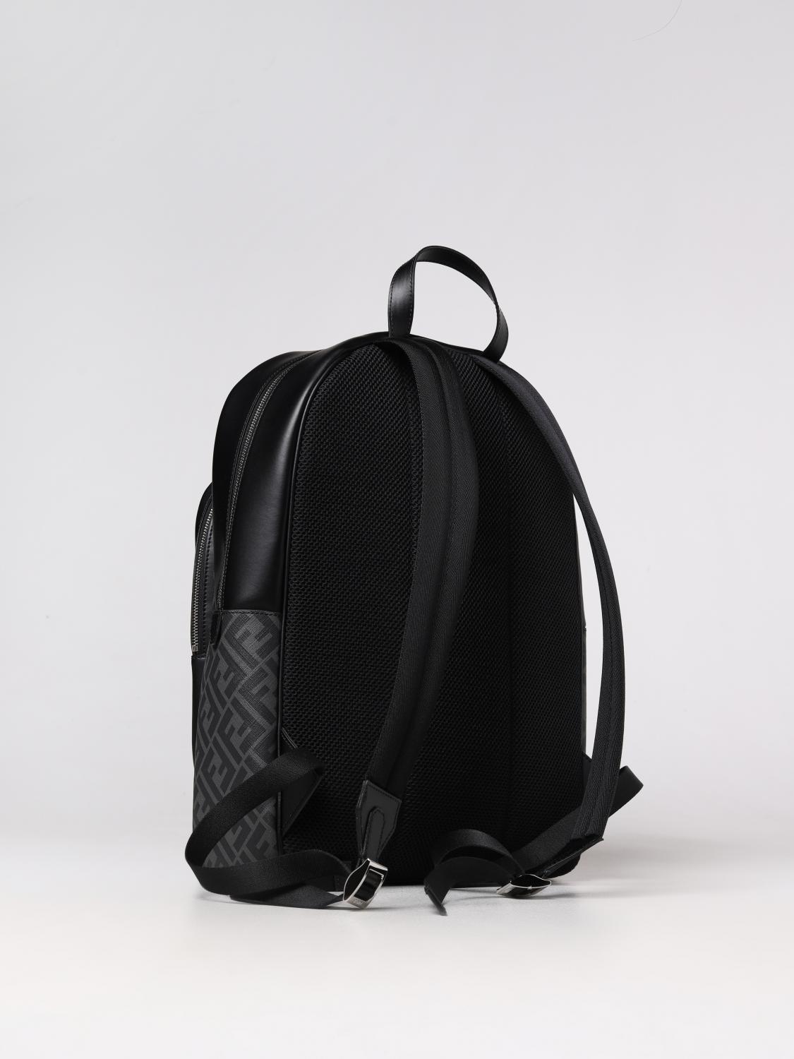 Fendi backpack in coated fabric and leather - Black | 7VZ074A9XS