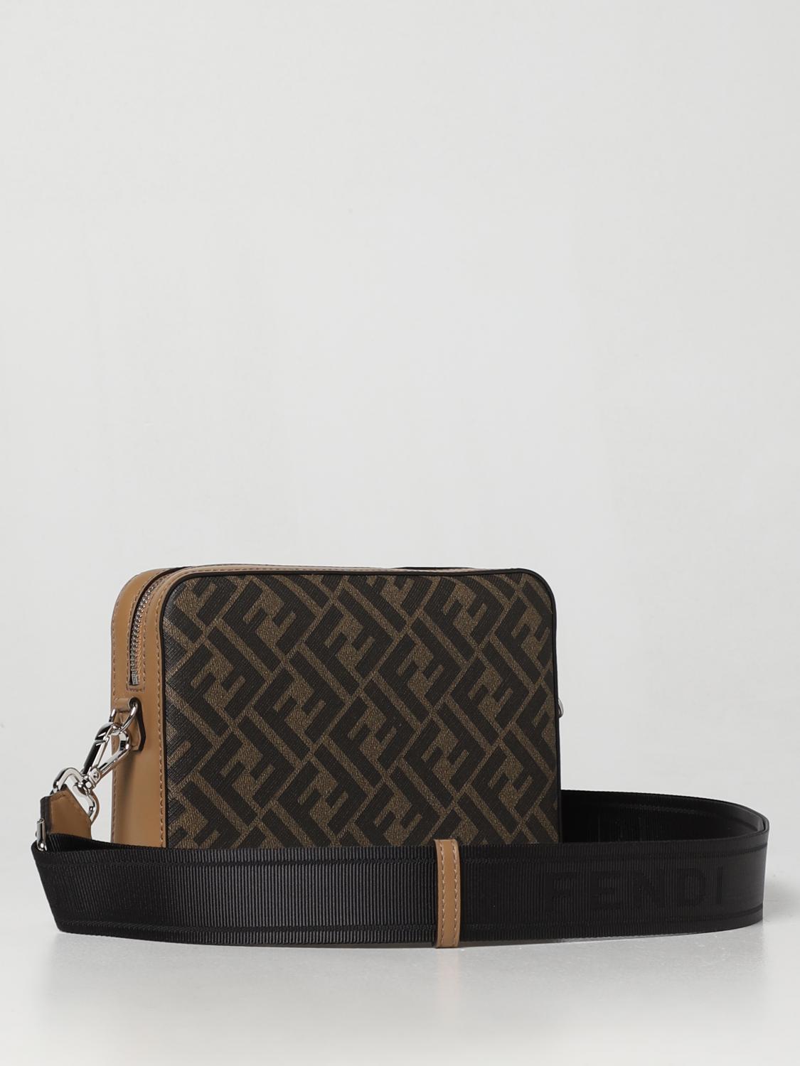 FENDI BORSA A TRACOLLA: Borsa Fendi in tessuto spalmato e pelle, Tabacco - Img 2