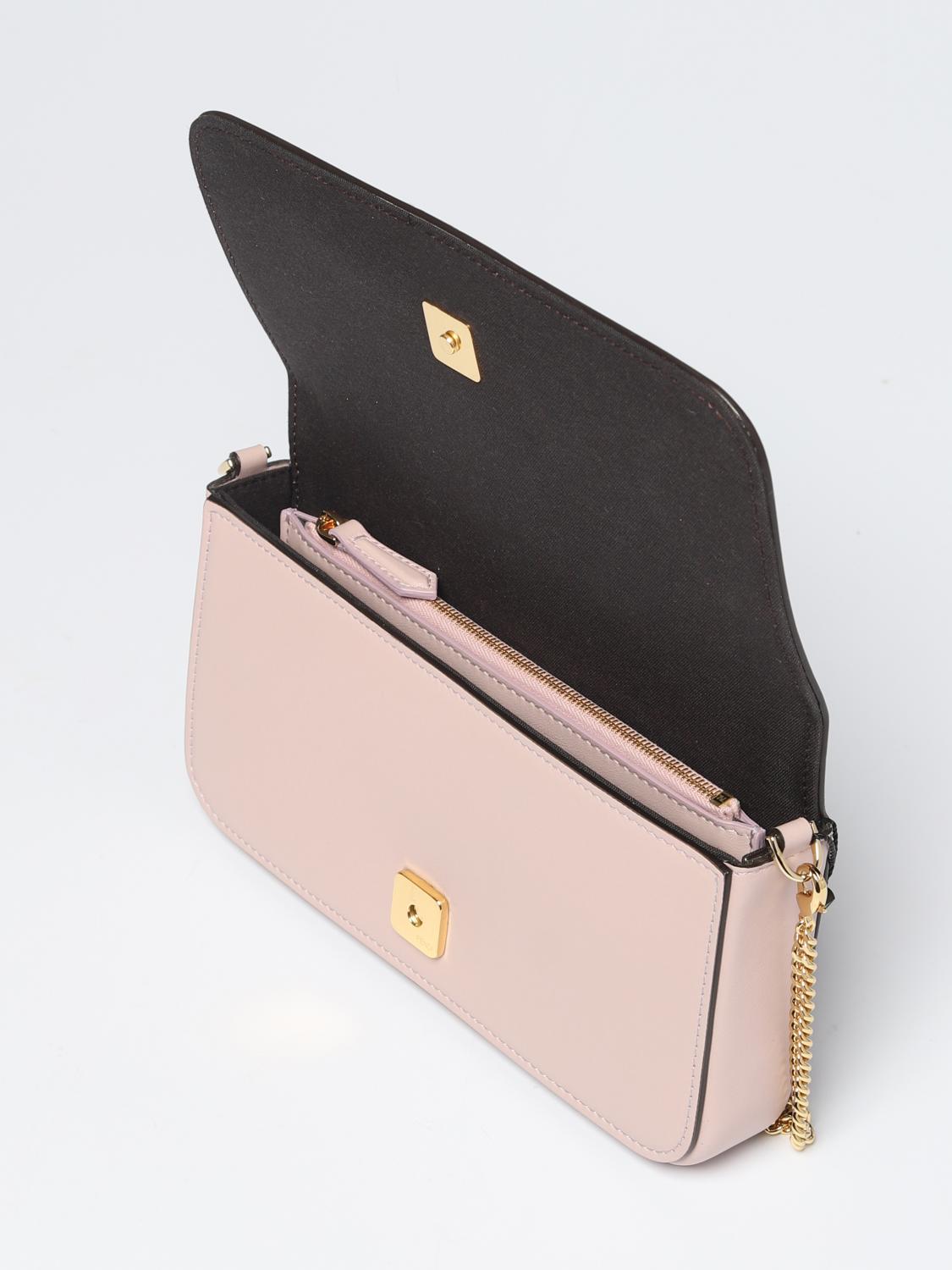 FENDI BORSA MINI: Borsa wallet Fendigraphy Fendi in pelle con lettering applicato, Rosa - Img 5