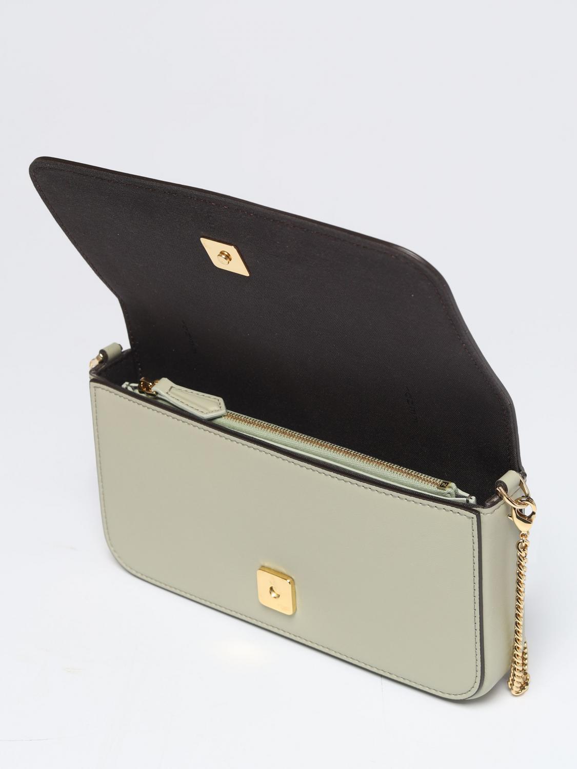 FENDI BORSA MINI: Borsa wallet Fendigraphy Fendi in pelle con lettering applicato, Verde - Img 5