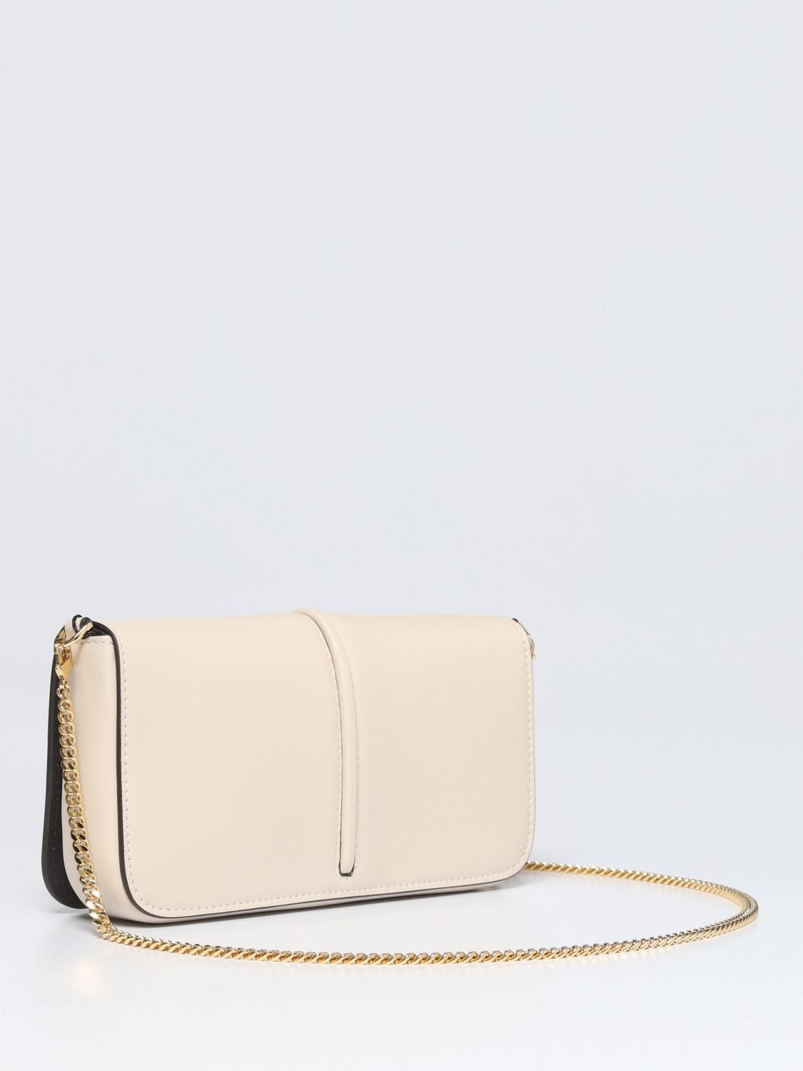 FENDI BORSA MINI: Borsa wallet Fendigraphy Fendi in pelle con lettering applicato, Panna - Img 3